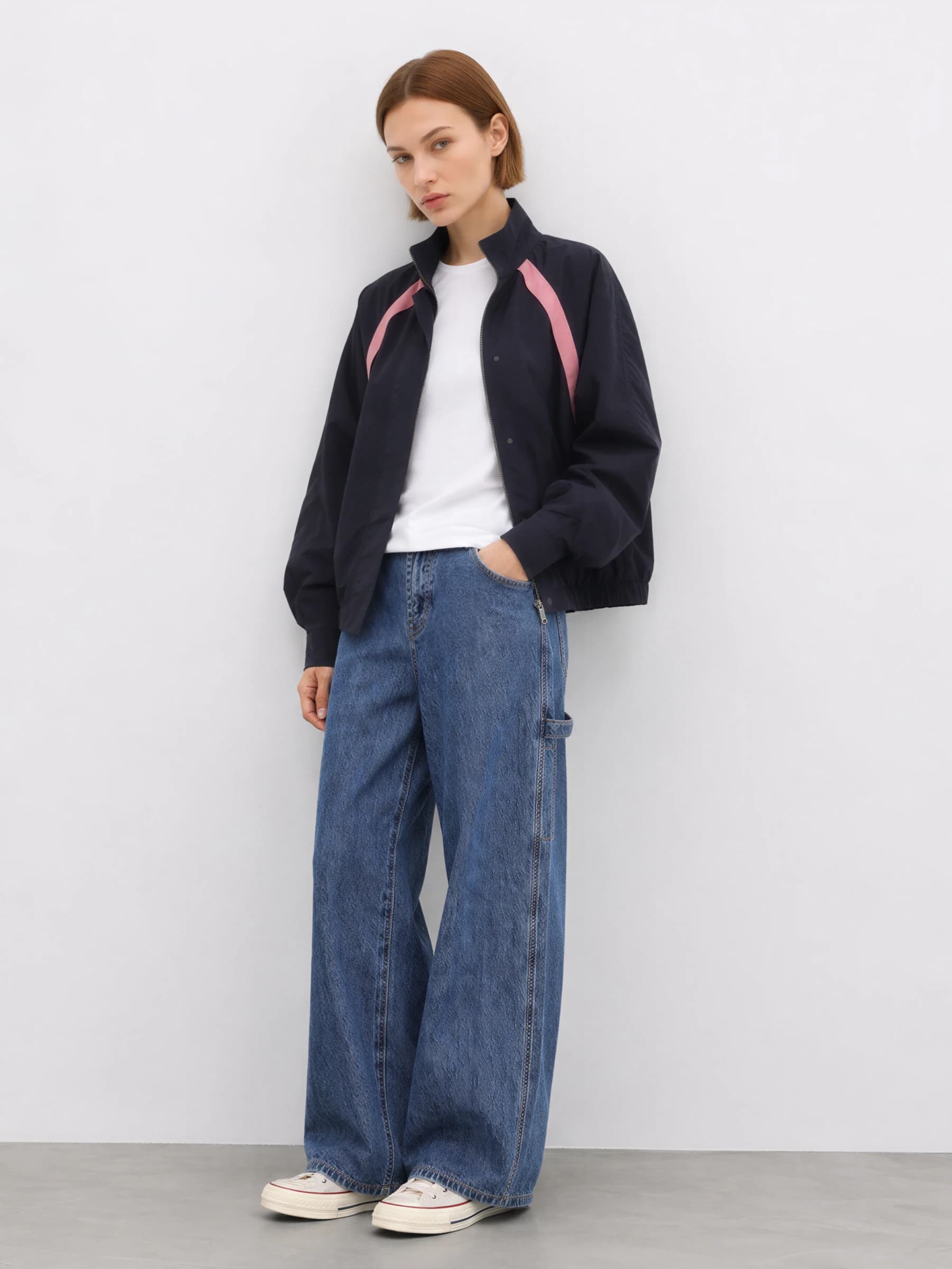 Neon Jacket 90s Classic Windproof Stand-Collar Cropped Jacket view 7