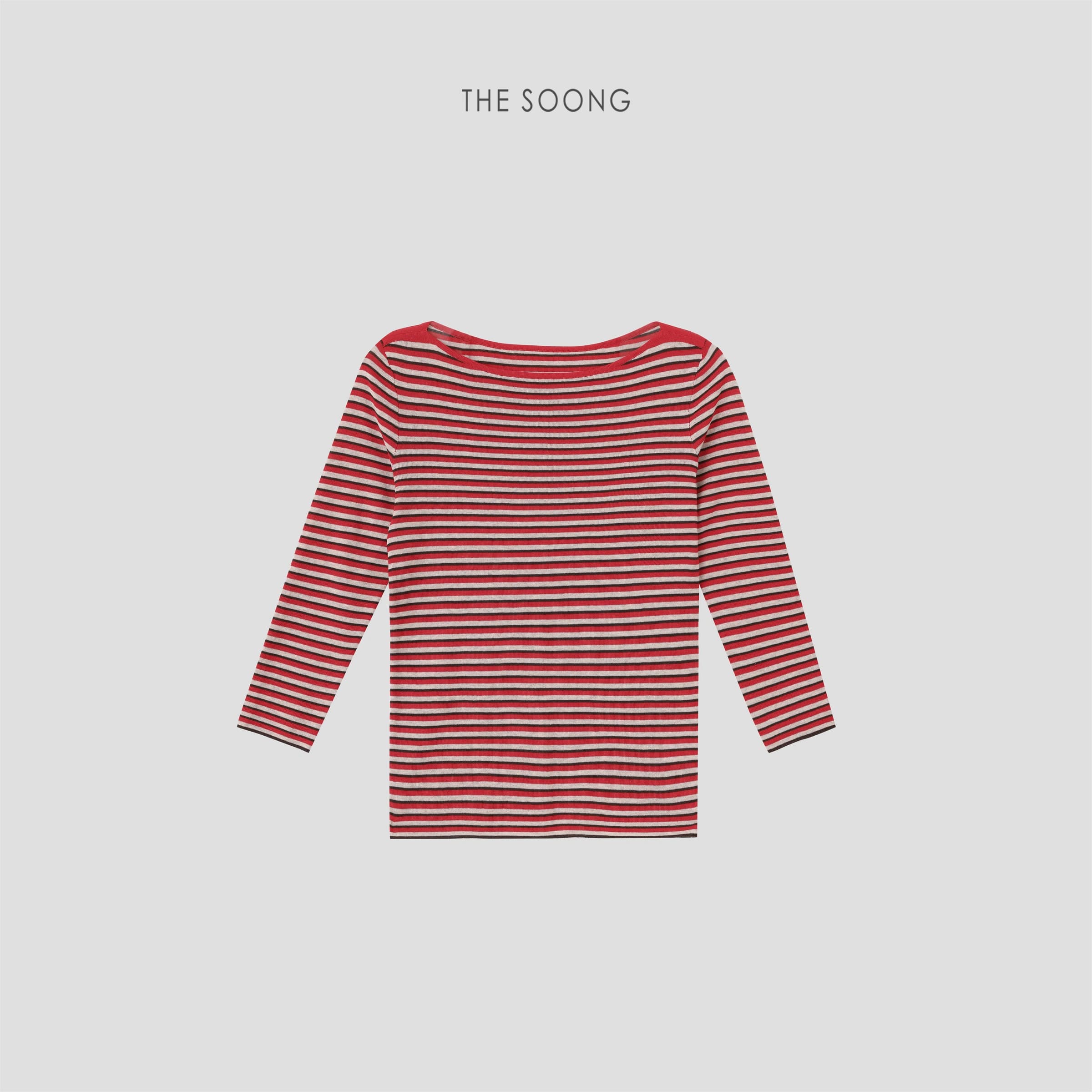 Tide Texture Acetate Cotton Lightweight Boat-Neck Top view 7