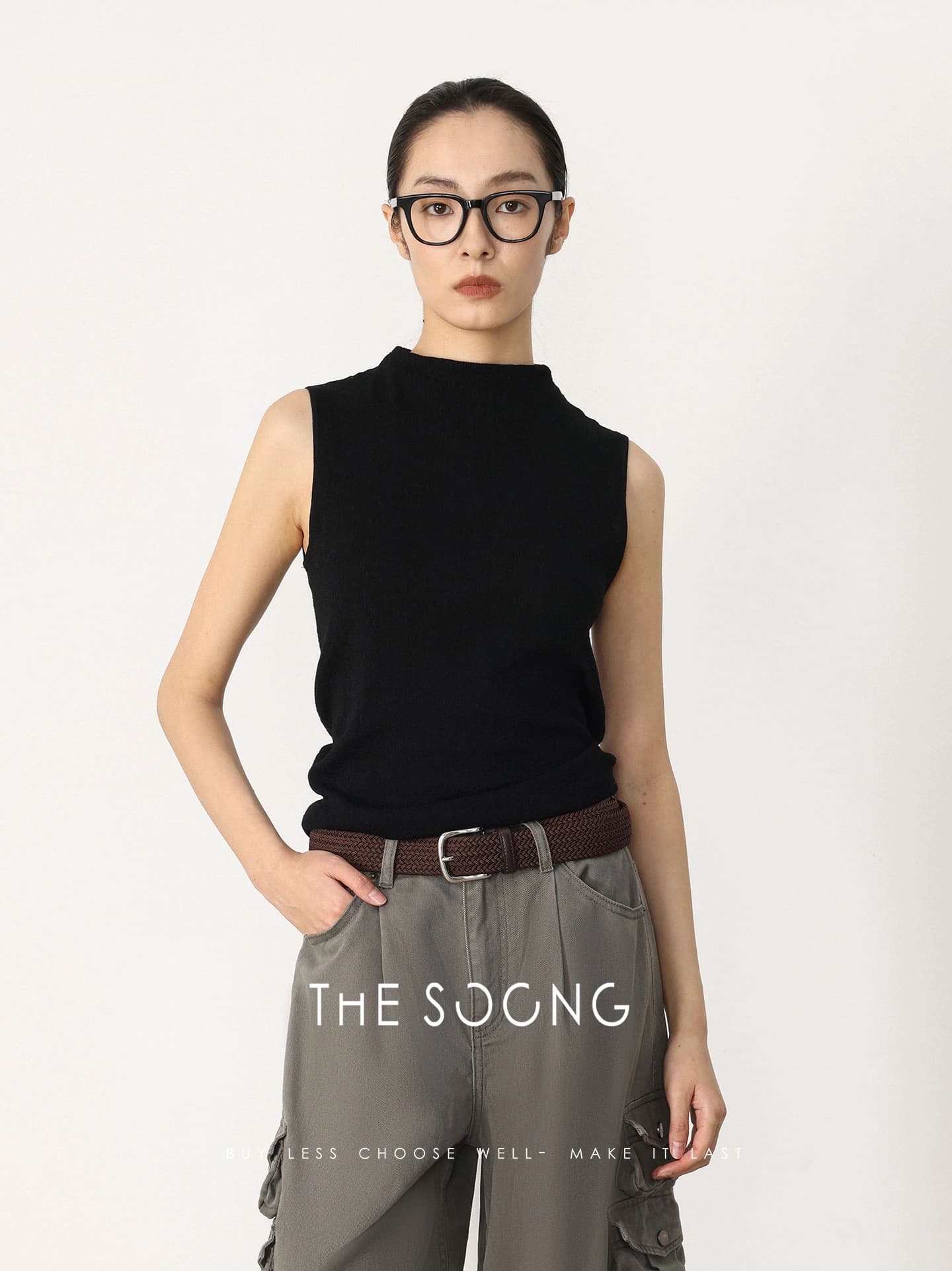 Triacetate-Merino Wool Blend Seamless Knit Top view 4