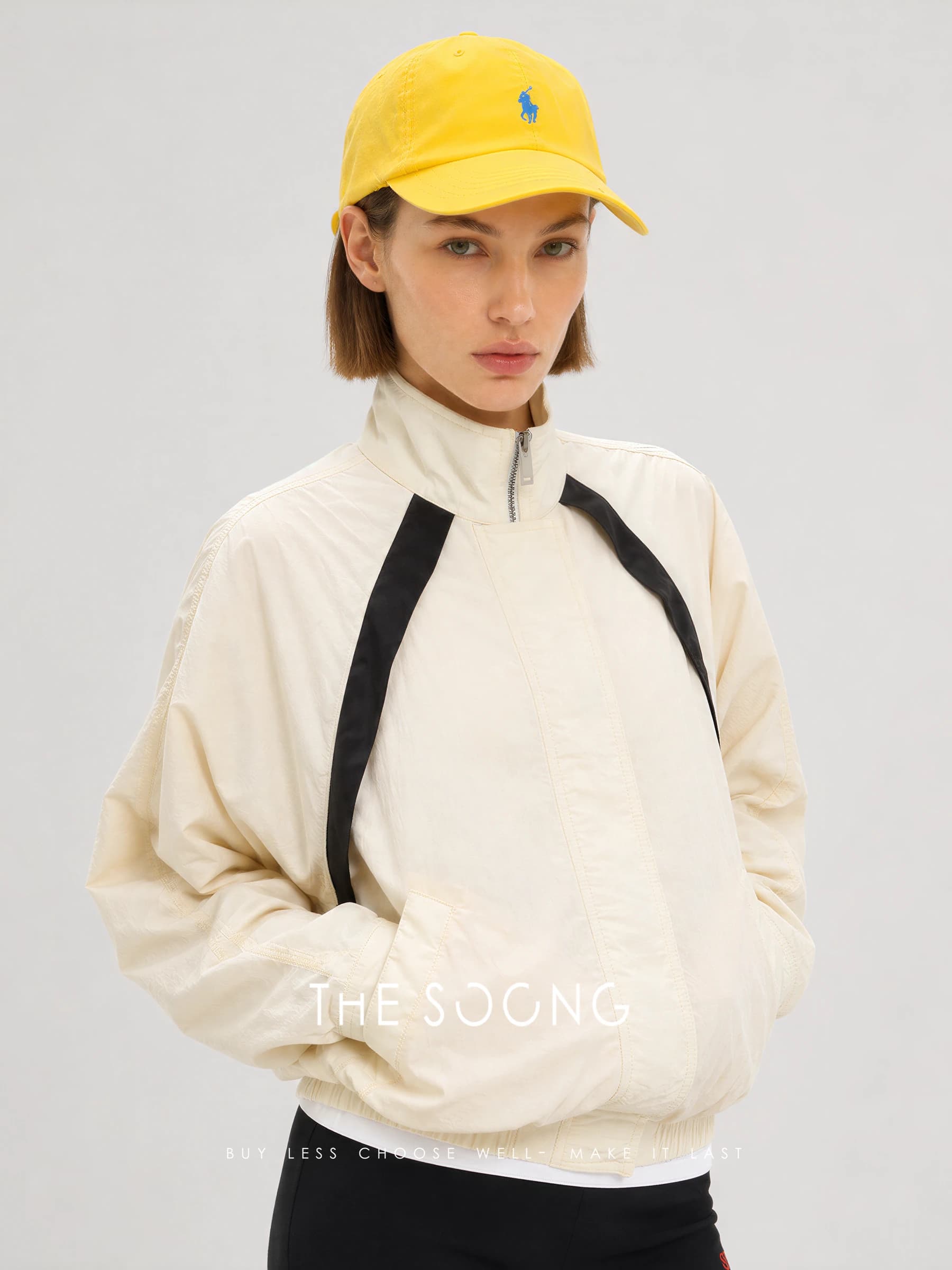 Neon Jacket 90s Classic Windproof Stand-Collar Cropped Jacket view 4