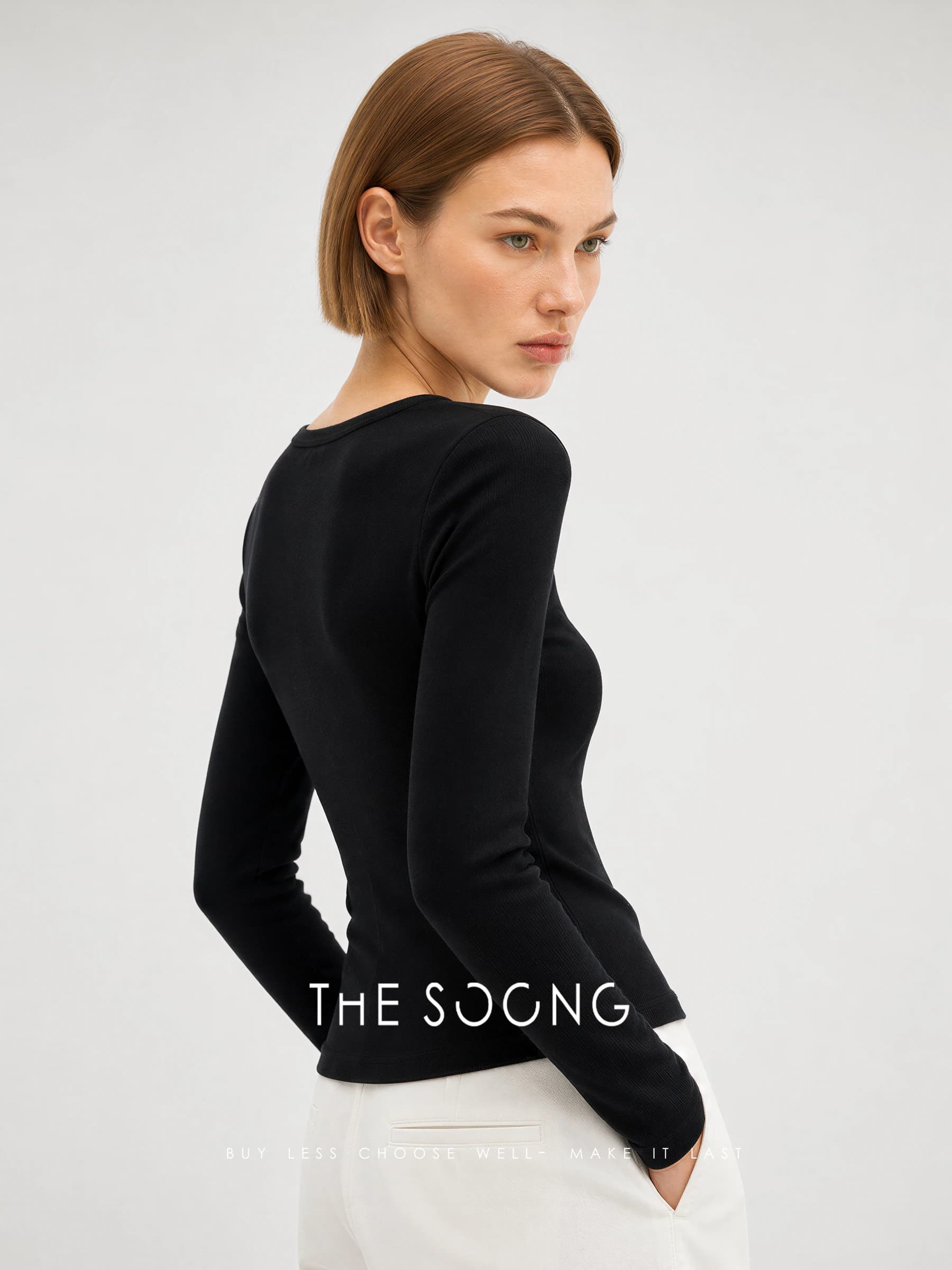 Minimal Henley Long-Sleeve Top view 5