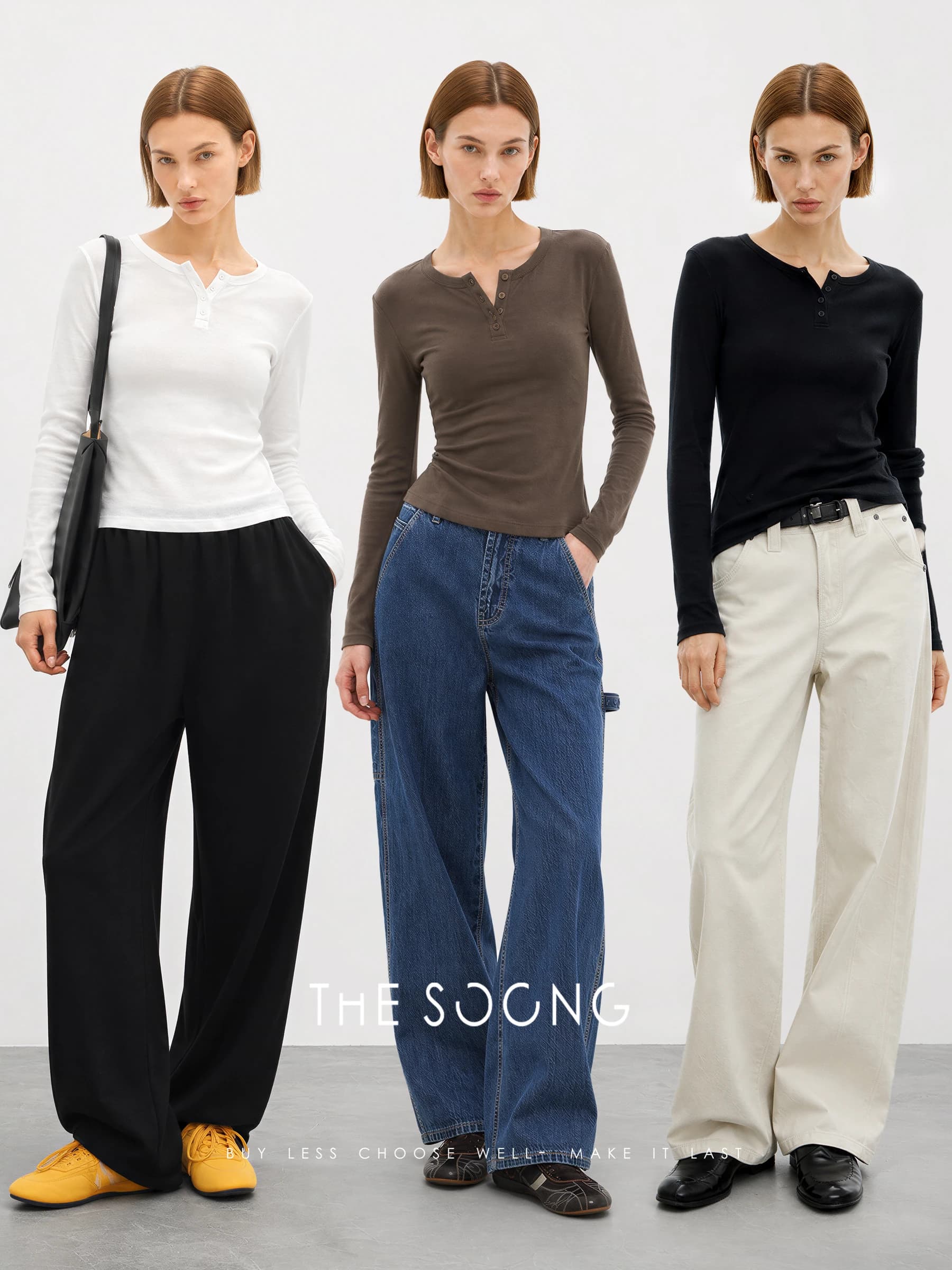 Minimal Henley Long-Sleeve Top view 2