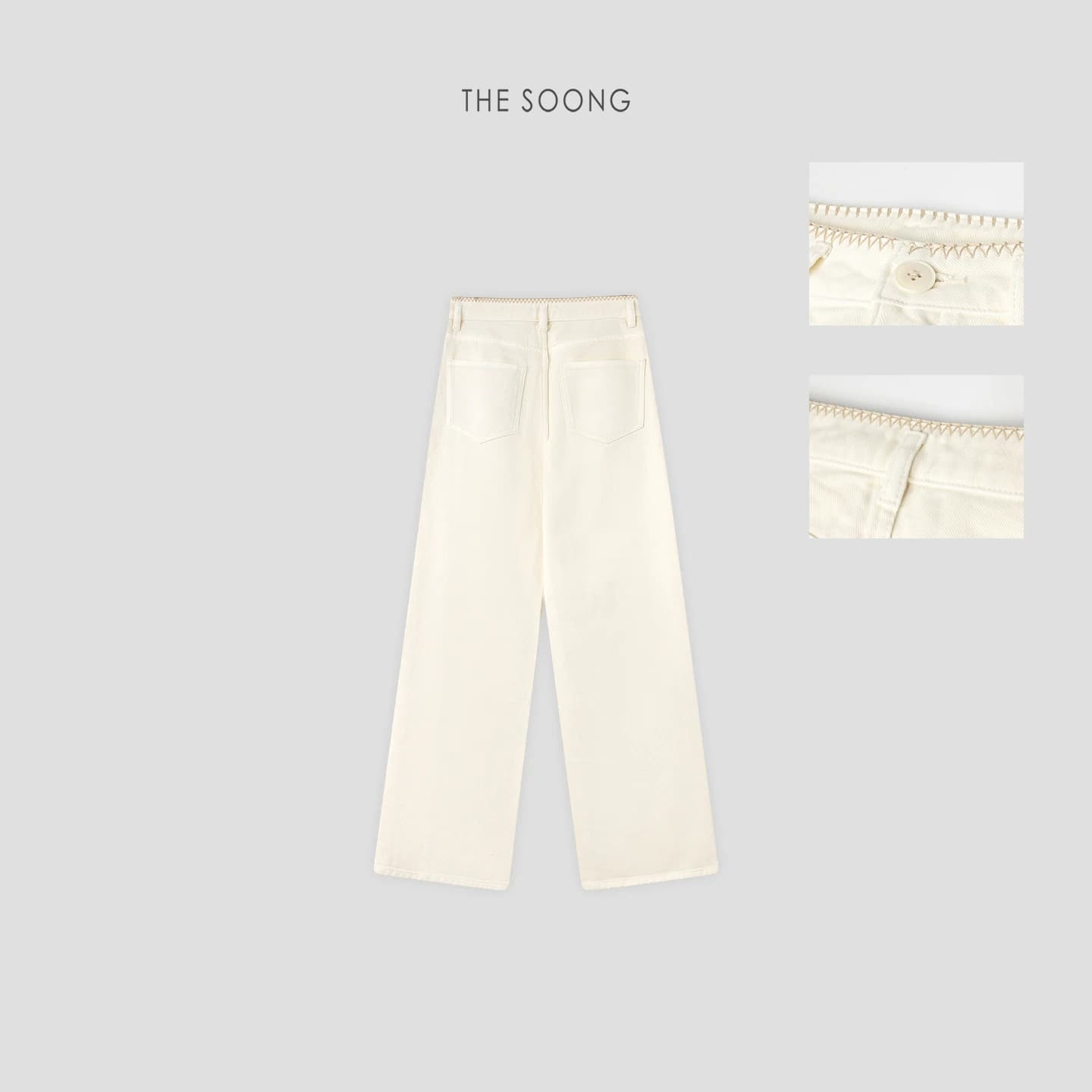 Bud-Flower High-Density Sanded 11.5oz Washed Linear-Drape Jeans view 3