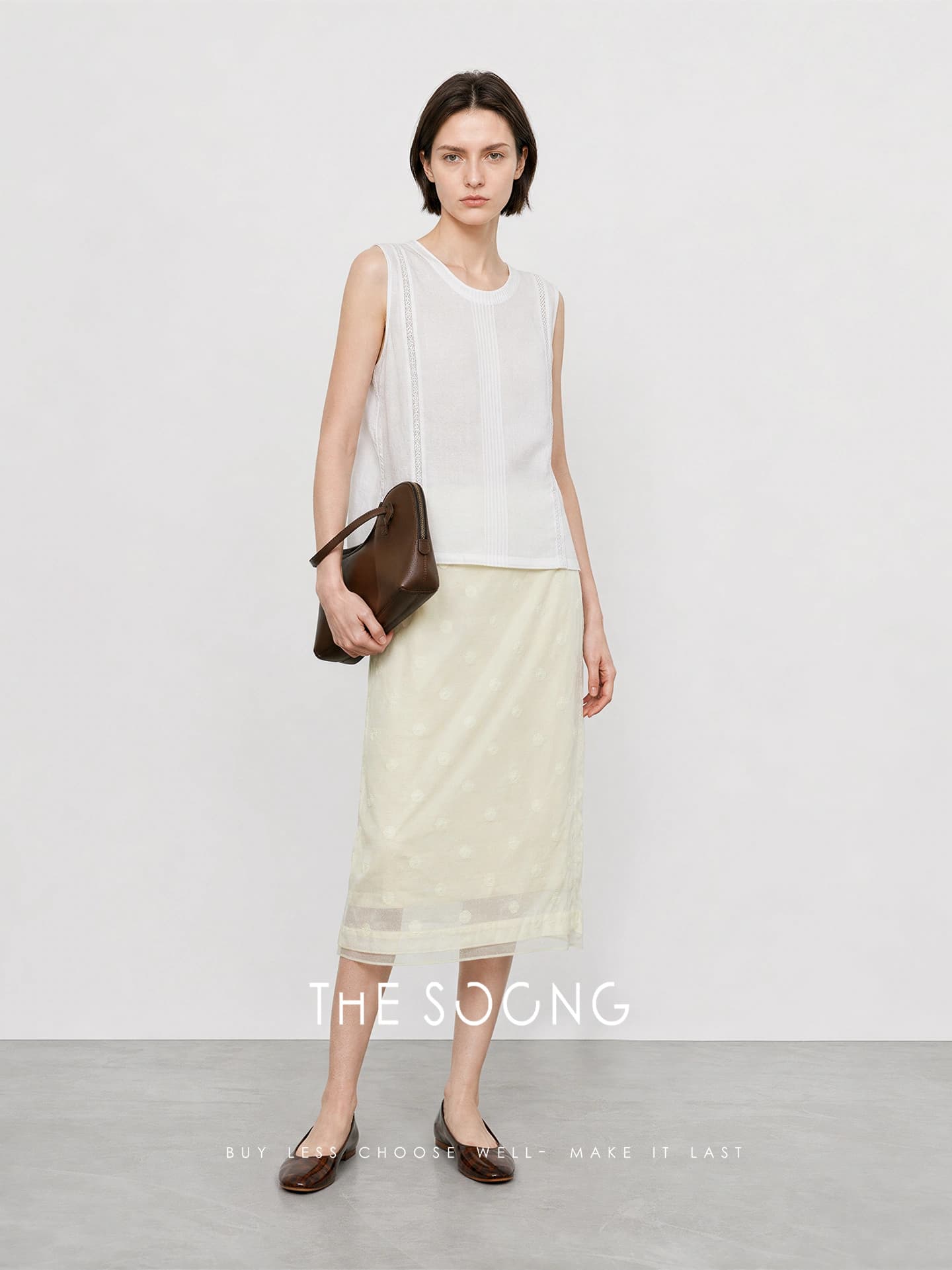 Linen Sleeveless Vest Summer Crewneck Relaxed Top view 2