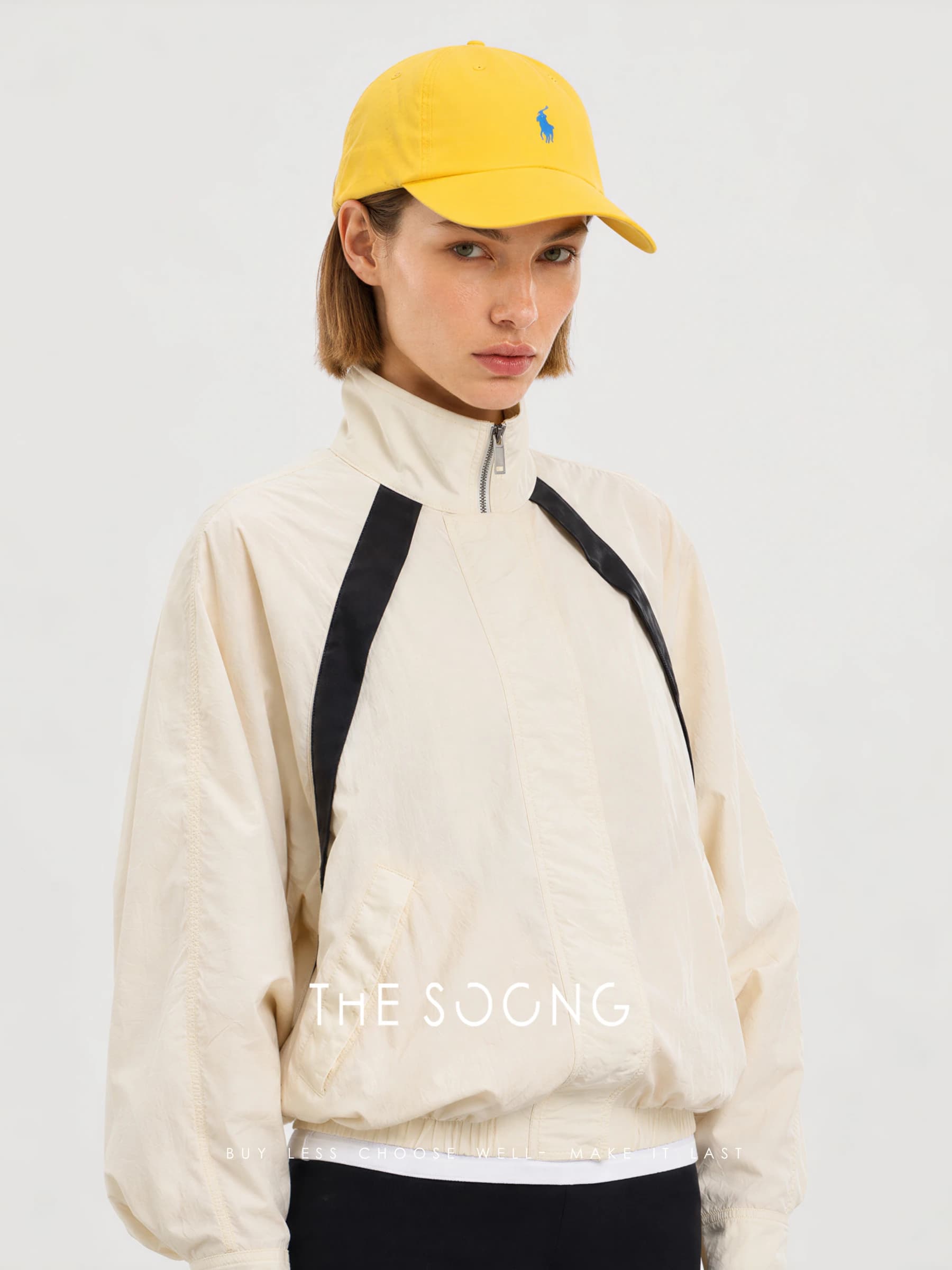 Neon Jacket 90s Classic Windproof Stand-Collar Cropped Jacket view 5