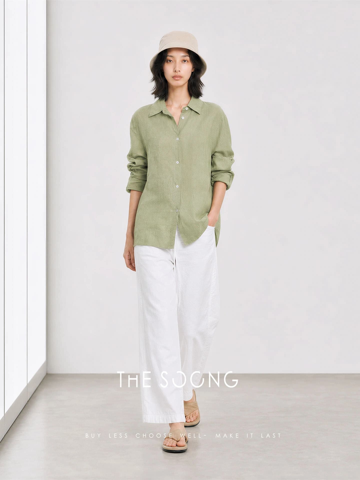 Quiet Luxury 100% Linen Textured Collared Shirt view 5