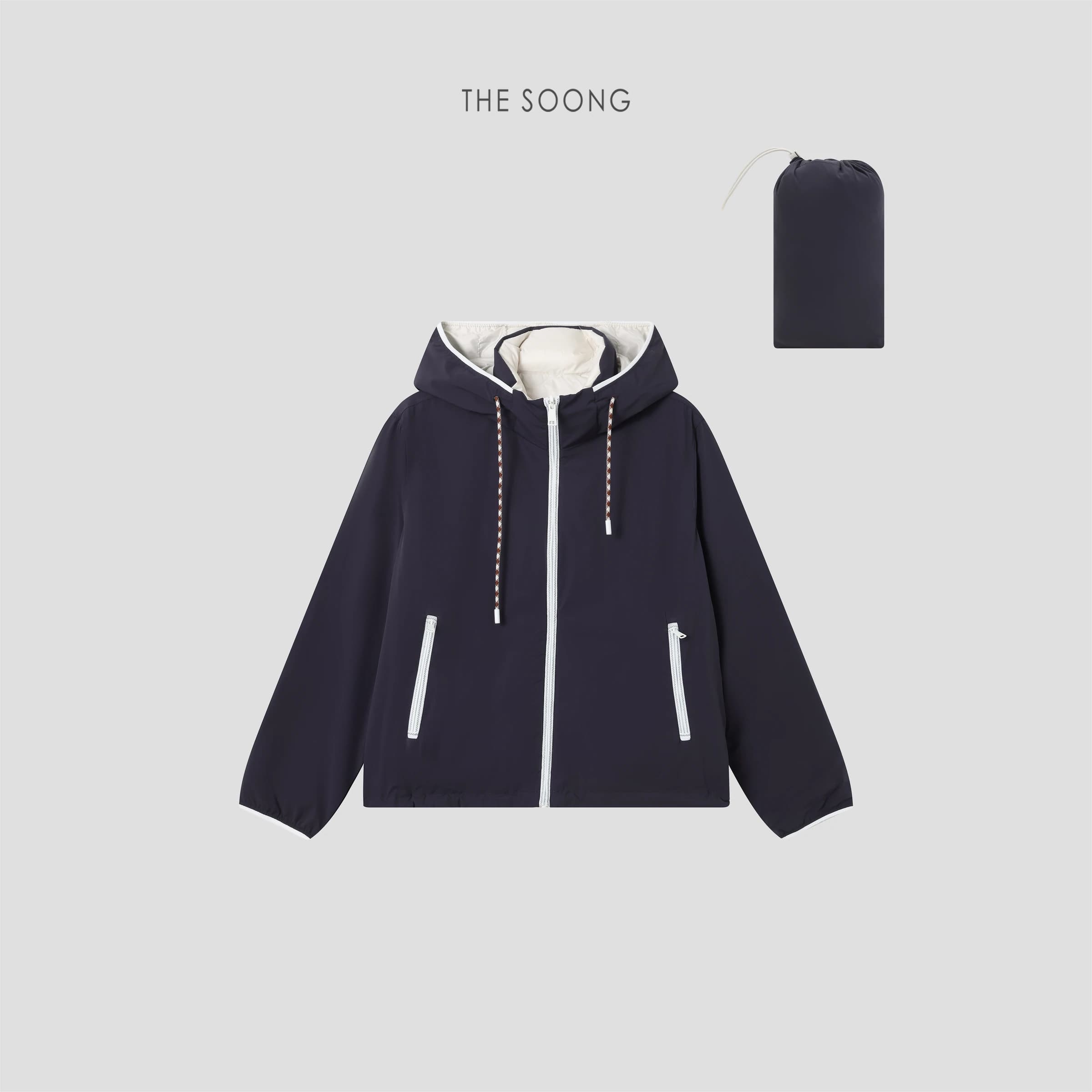 Snowland Goose Three-Star Pure White Lightweight Outdoor Loose-Fit Hooded Down Jacket for Women view 4