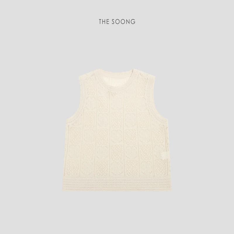 THESOONG Vintage Irish Hand-Knitted Aran Textured Vest Top 8531