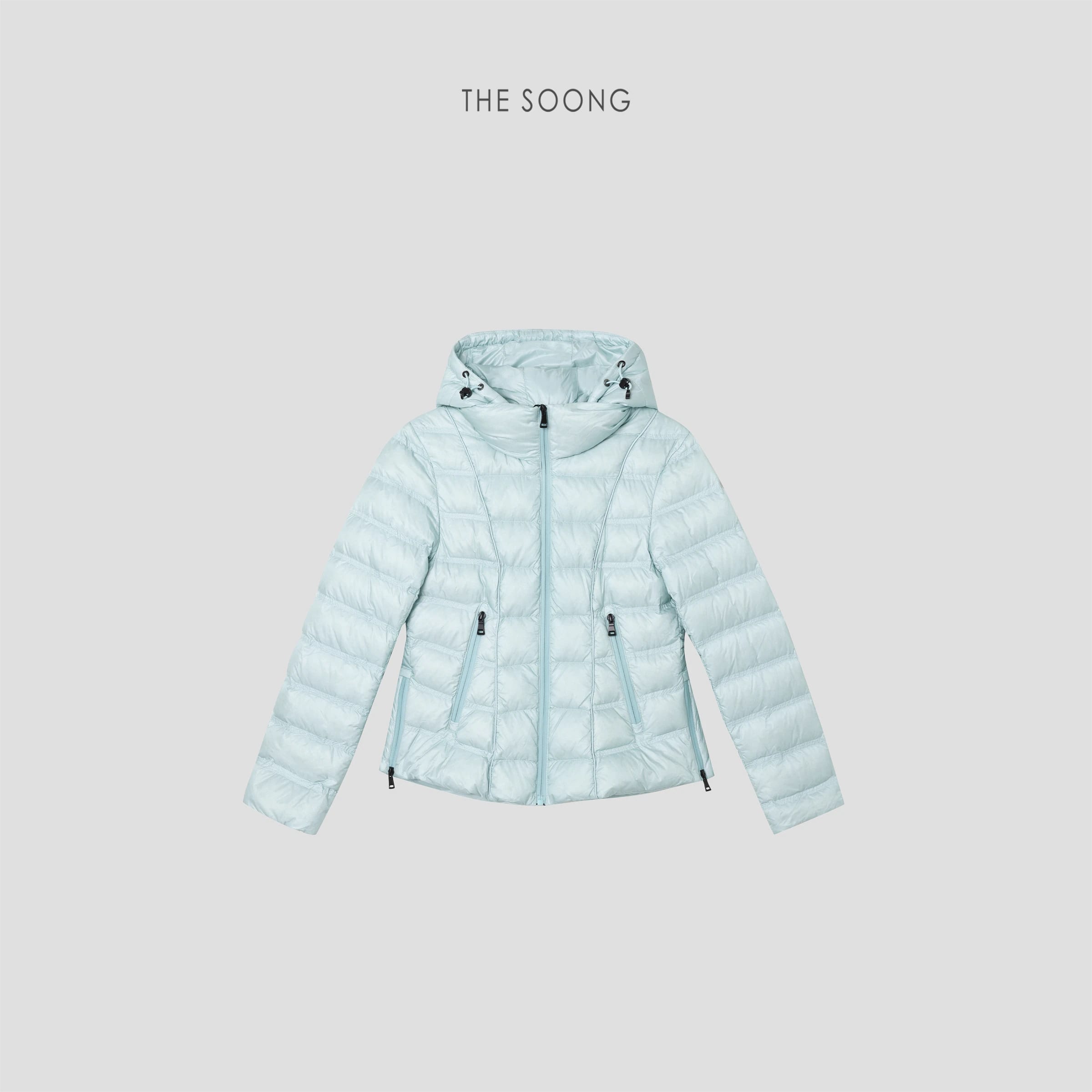 Slim Waist 2.0" 95% White Goose Down Cinched Ribbed Cropped Down Jacket alternate view
