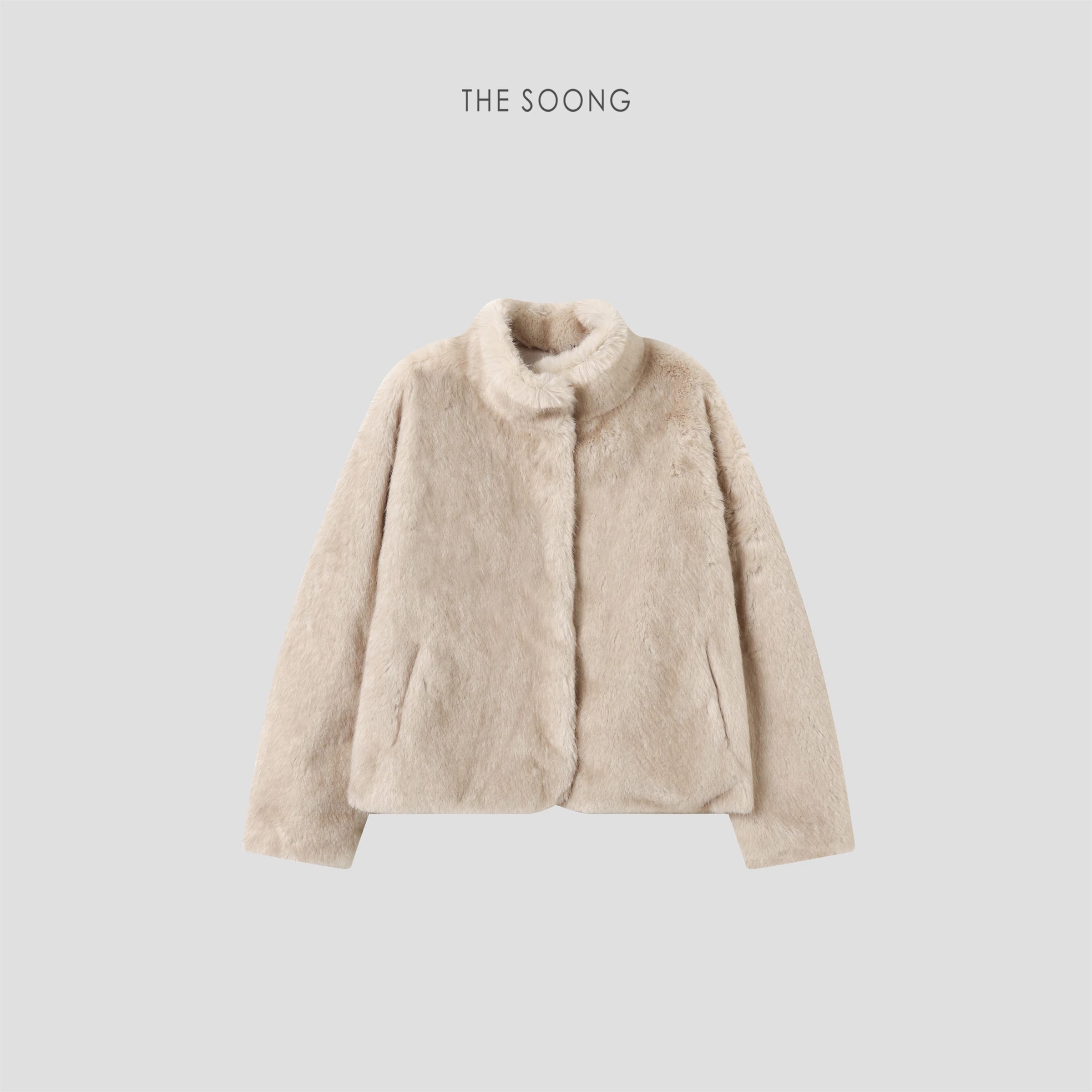 Women's Cream Jacket | Classic Lightweight Relaxed Stand-Collar Jacket