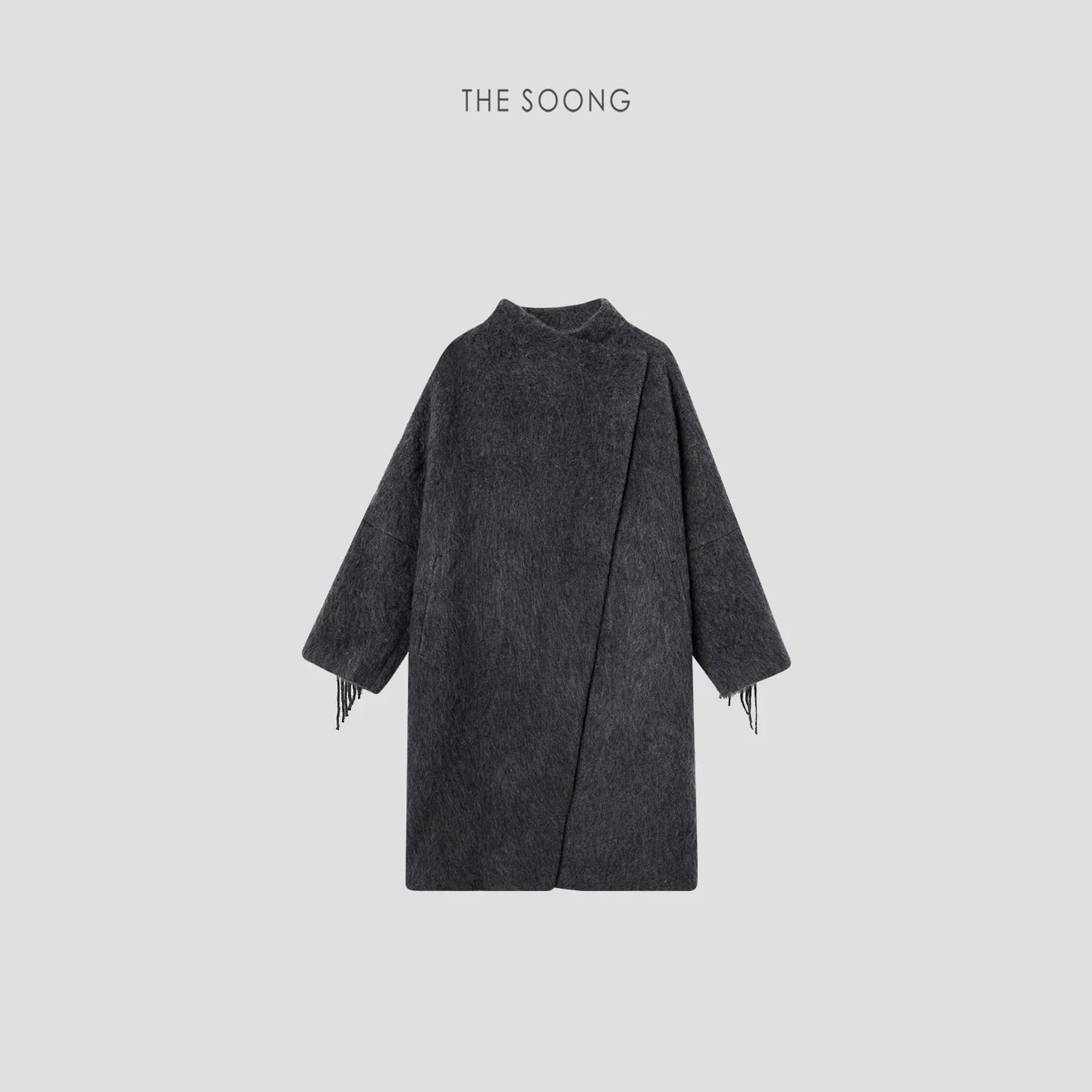 Cashmere-Wool Blend Long Fringe Coat
