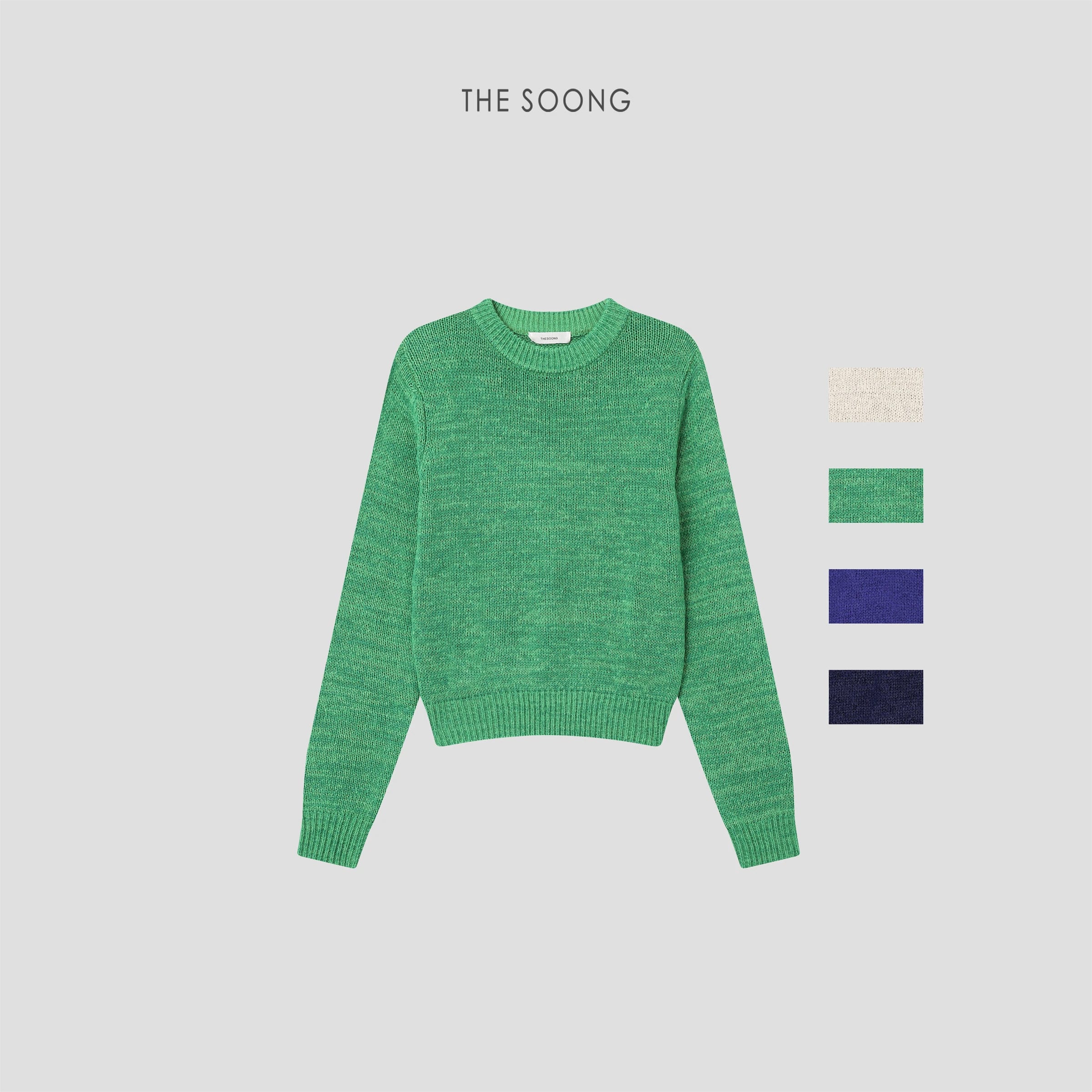 Oil Painting Textured Fancy Yarn Fuzzy Crewneck Sweater