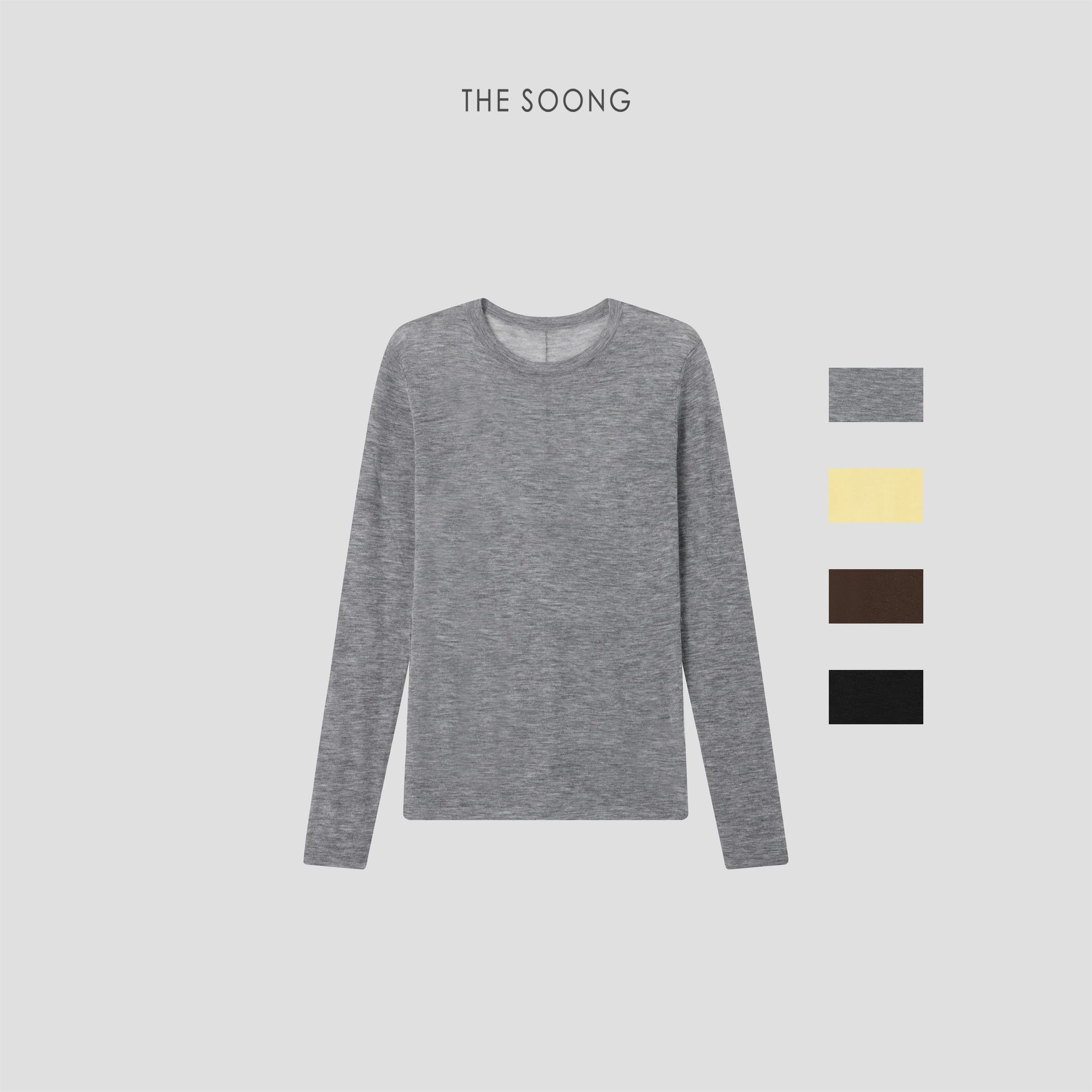 Simple Knit Soft 80s Water-Soluble Wool Crewneck Sweater