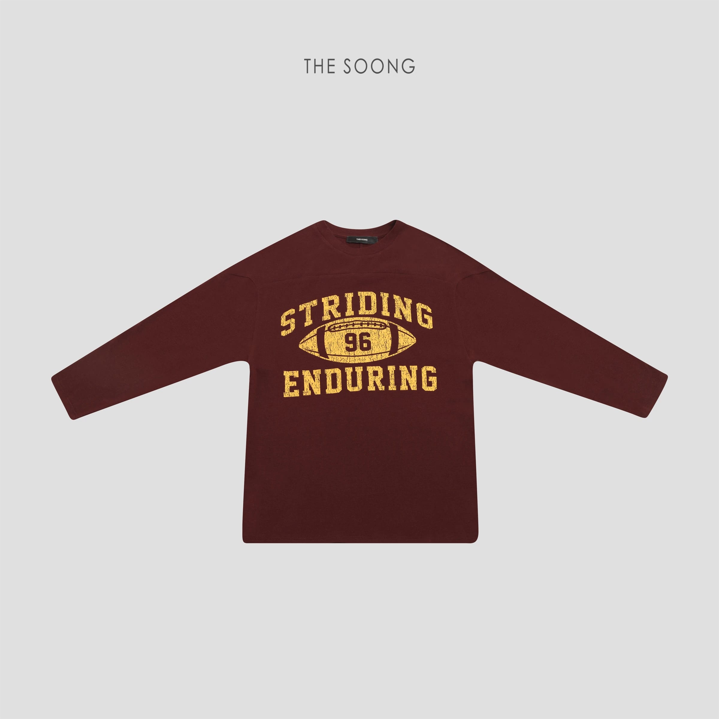 Vintage Distressed Rugby Three Quarter Sleeve T Shirt 7763