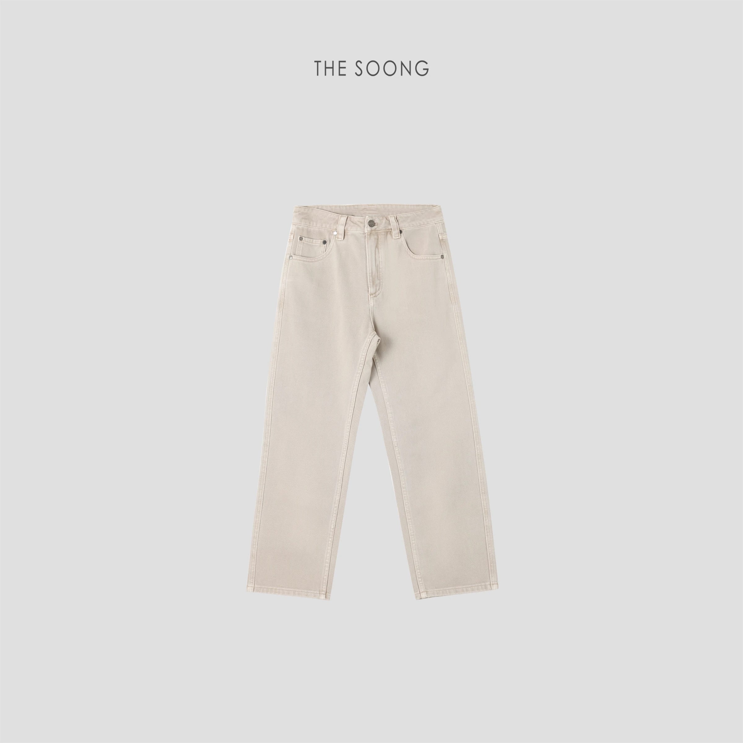 Cigarette-Leg Jeans — Classic 100% Cotton Mid-Rise Zip-Fly Straight-Leg Jeans