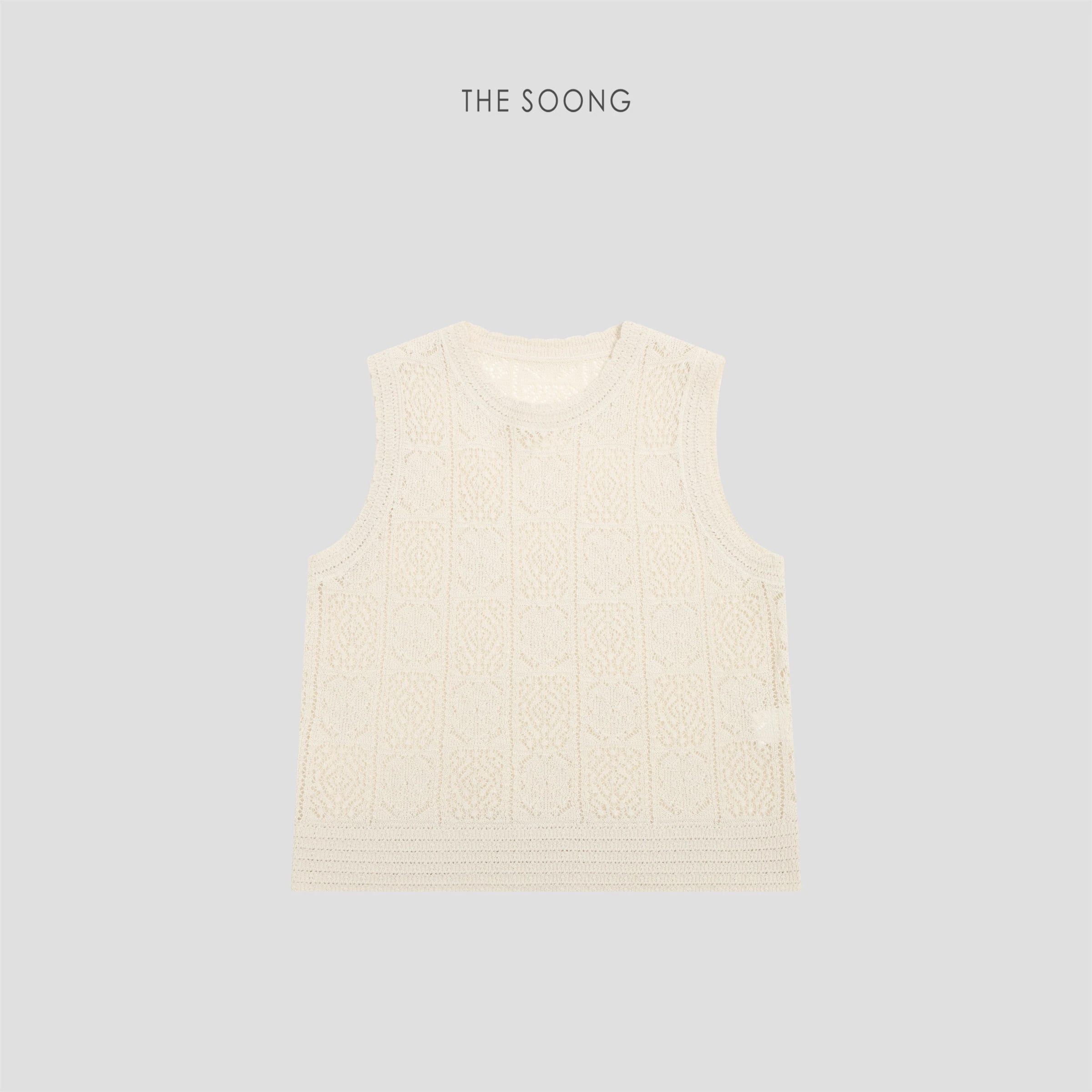 Vintage Irish Hand Knitted Aran Textured Vest Top 8531