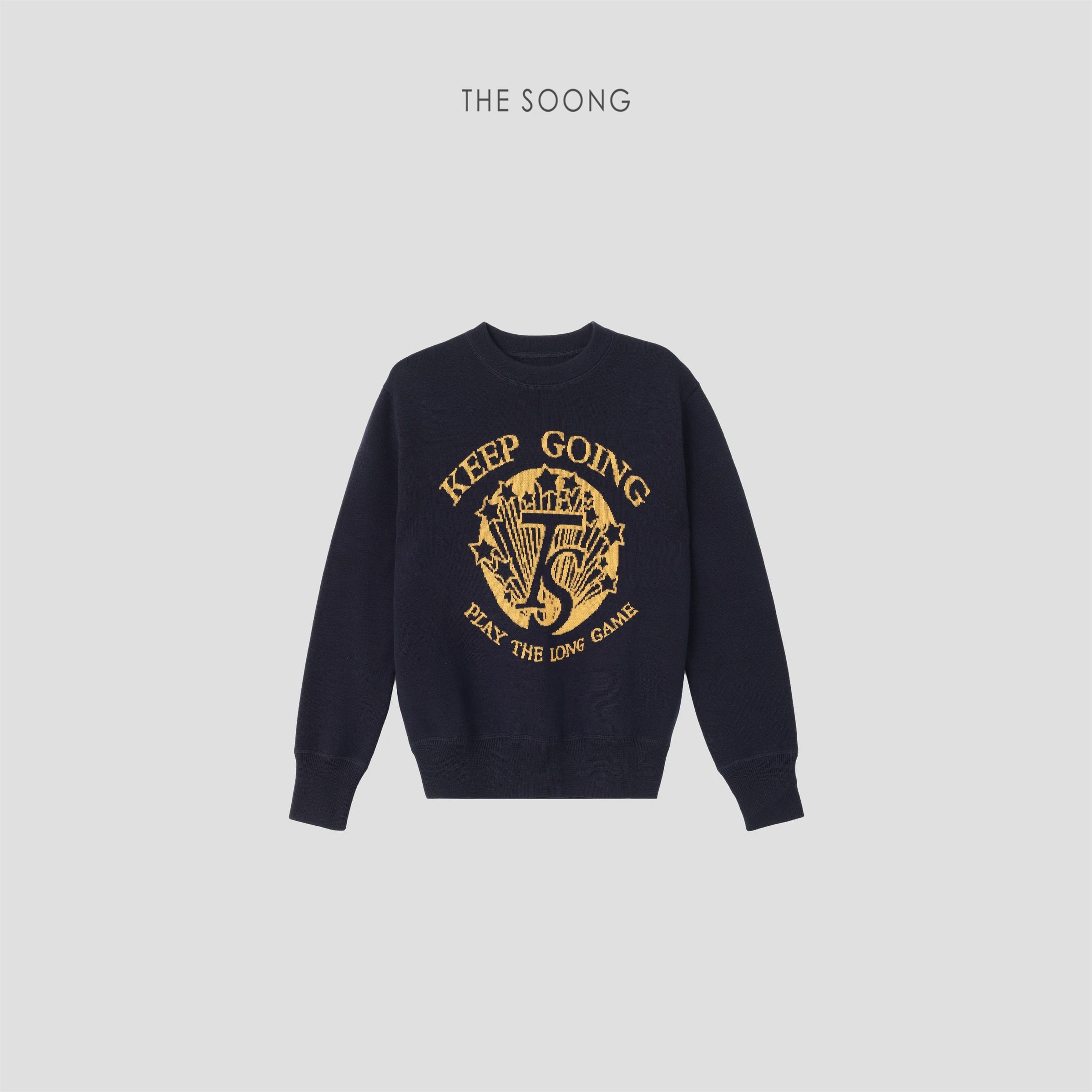 Fine Wool-Cotton Blend Striped Jacquard Sweater