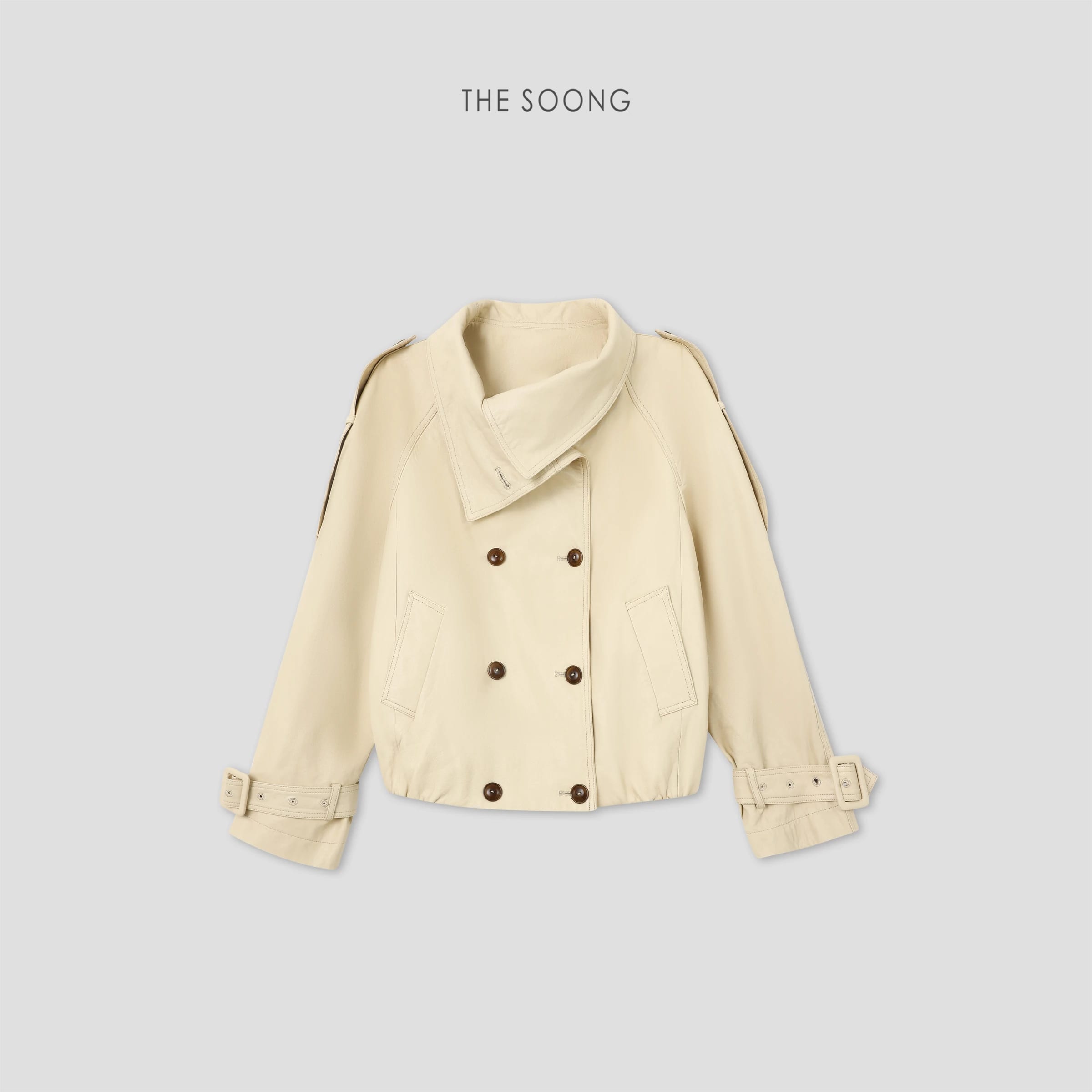 Spanish Vegetable-Tanned Lambskin Double-Breasted Leather Trench