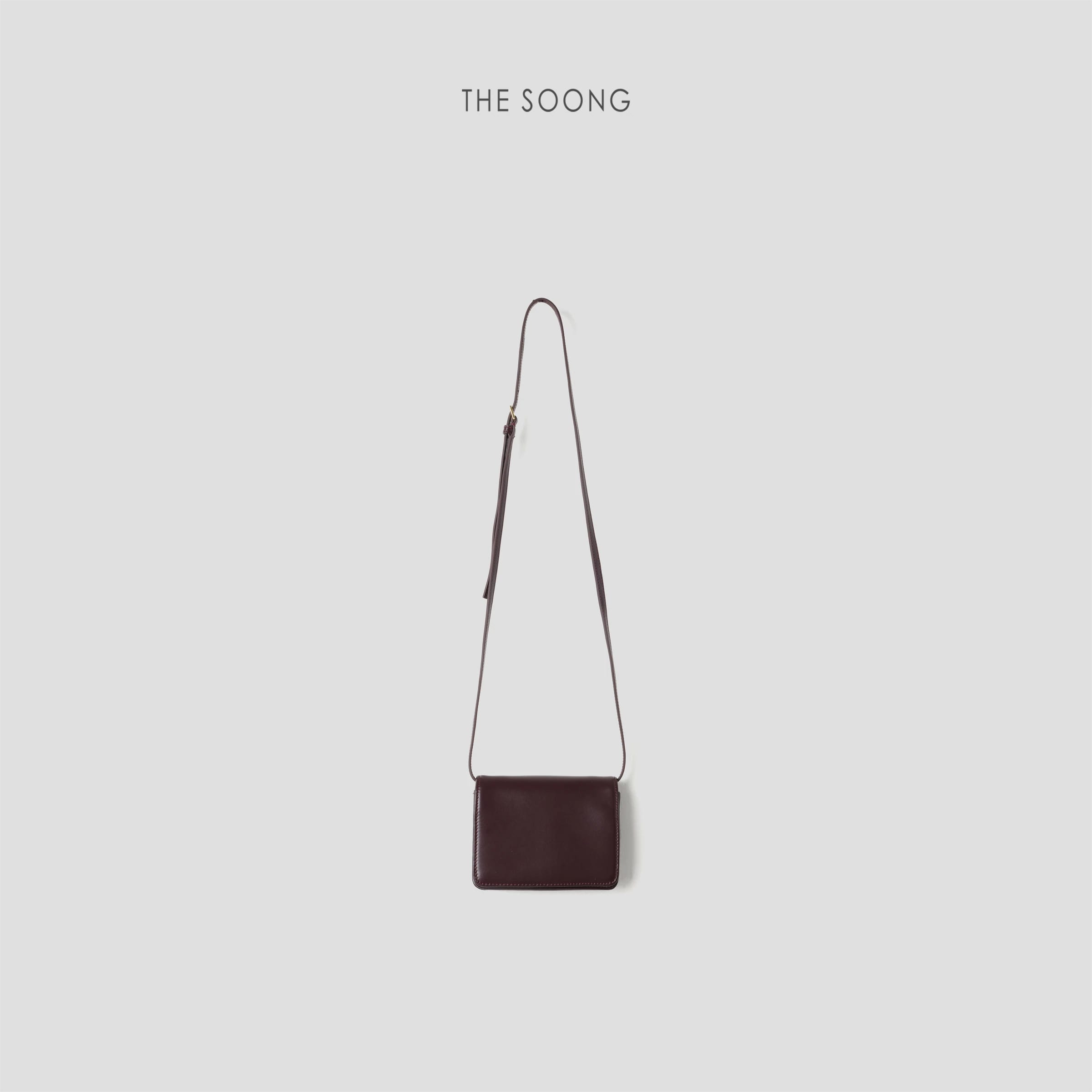 Mini Square Bag Full-Grain Leather Adjustable Shoulder Bag