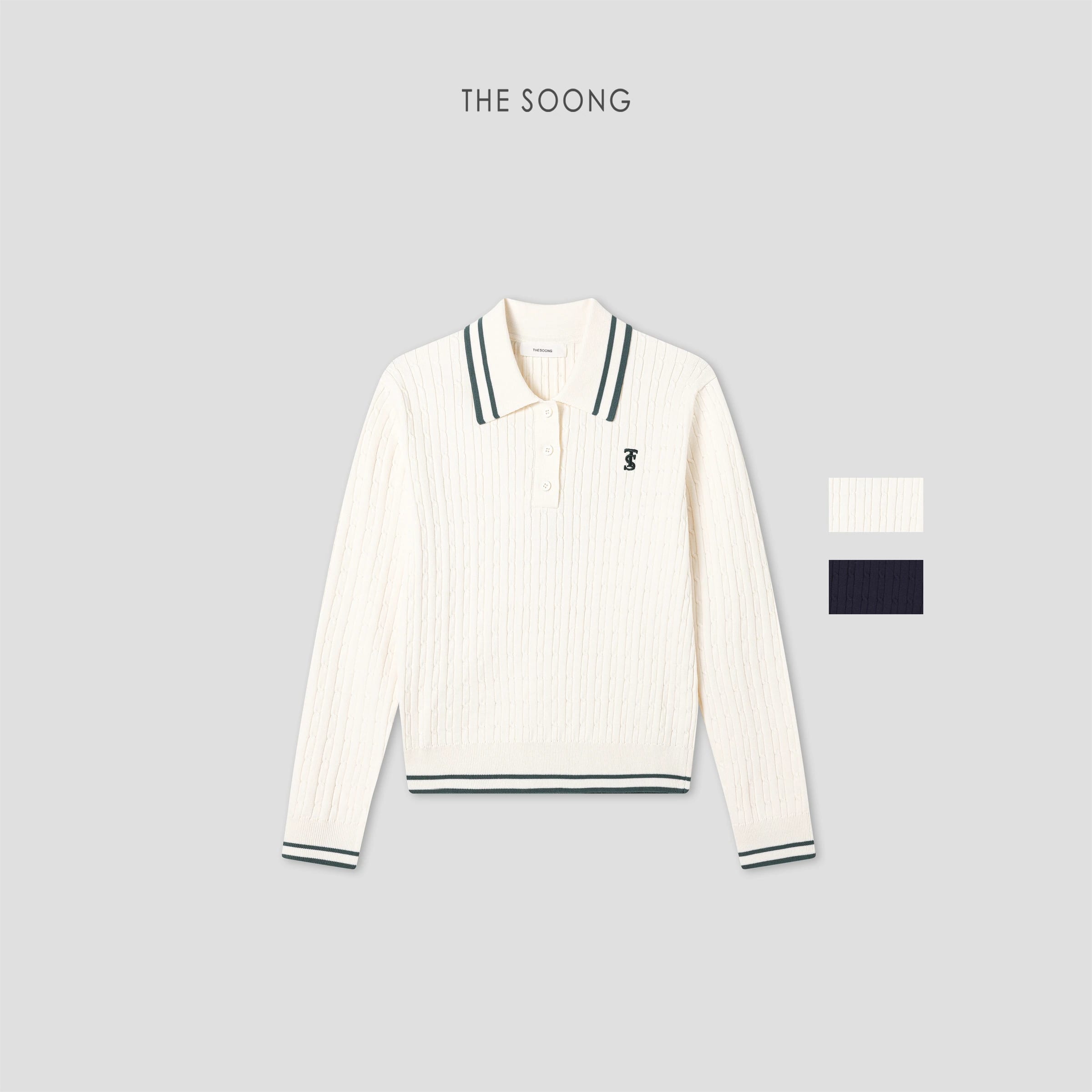 Wimbledon Sweater: Classic Miu-Style Polo Knit Sweater