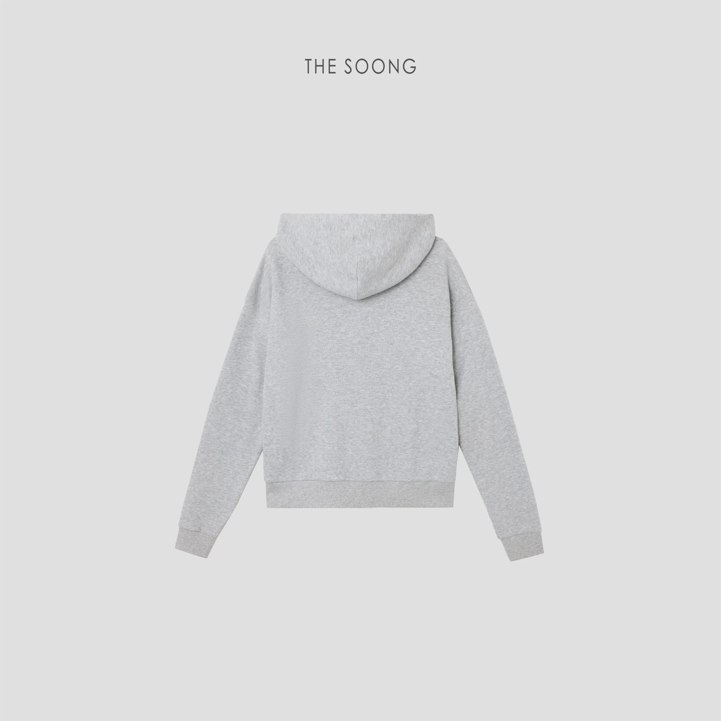 Women’s 100% Cotton Cropped Hooded Sweatshirt with Relaxed Drop Shoulders for Fall/Winter alternate view