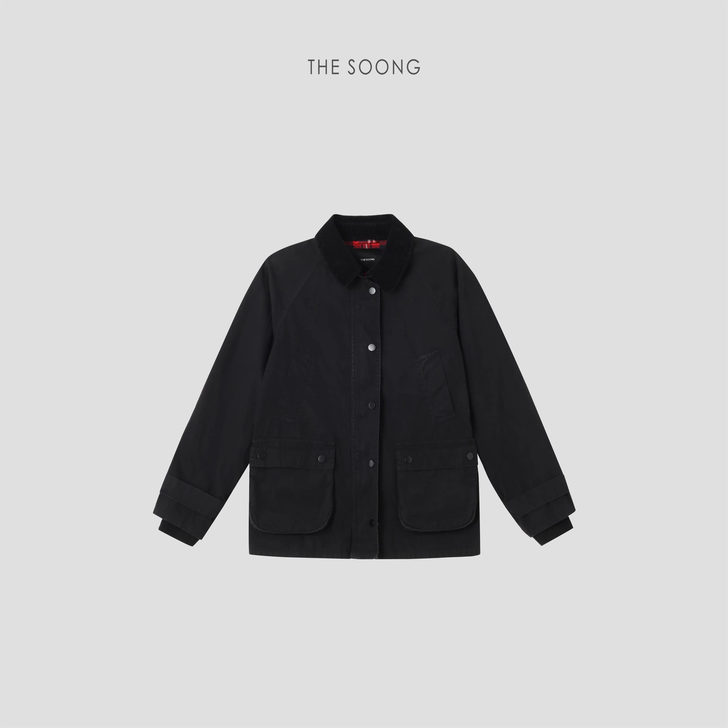 Classic Vintage Lightly Waxed Distressed Black Barn Jacket for Women