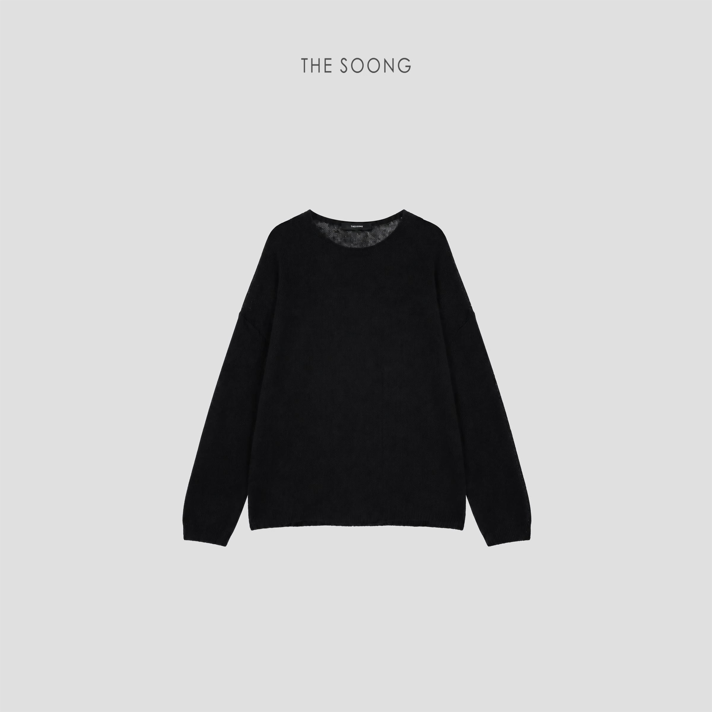 Super Soft Wool-Cashmere Blend Relaxed Black Sweater