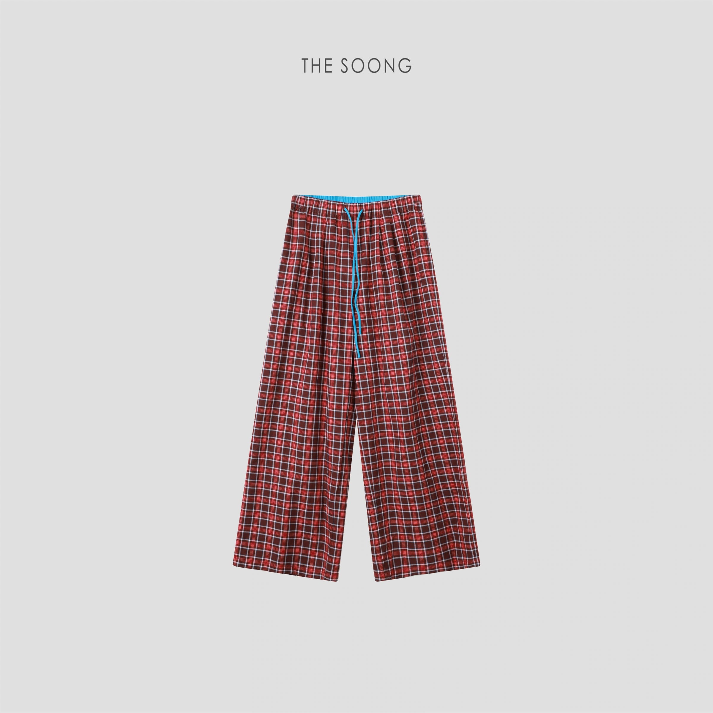 Lazy Holiday 100% Cotton Vintage Plaid Elastic-Waist Trousers