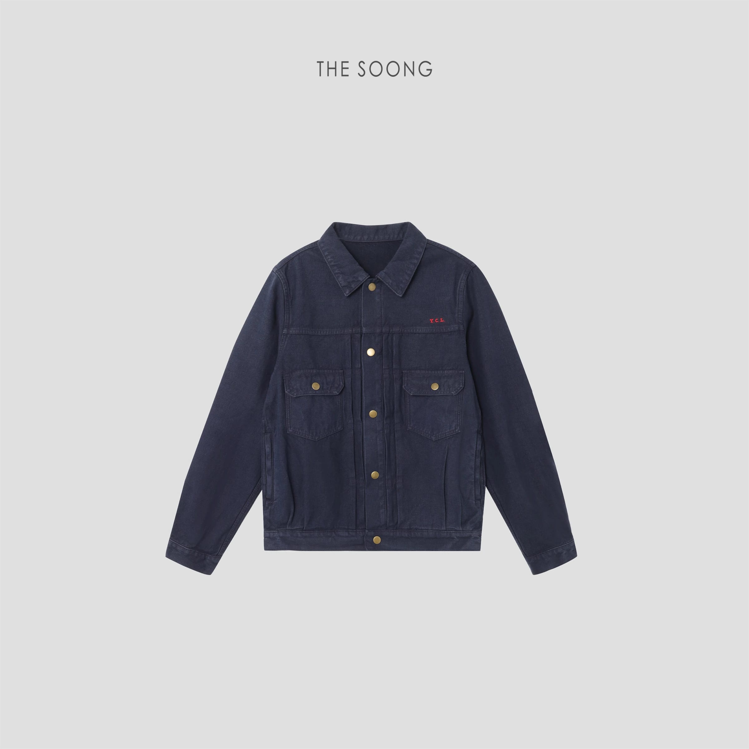 Rabbit Jacket in Japanese Greige Cotton with Eco-Dyed, Colorfast Embroidery