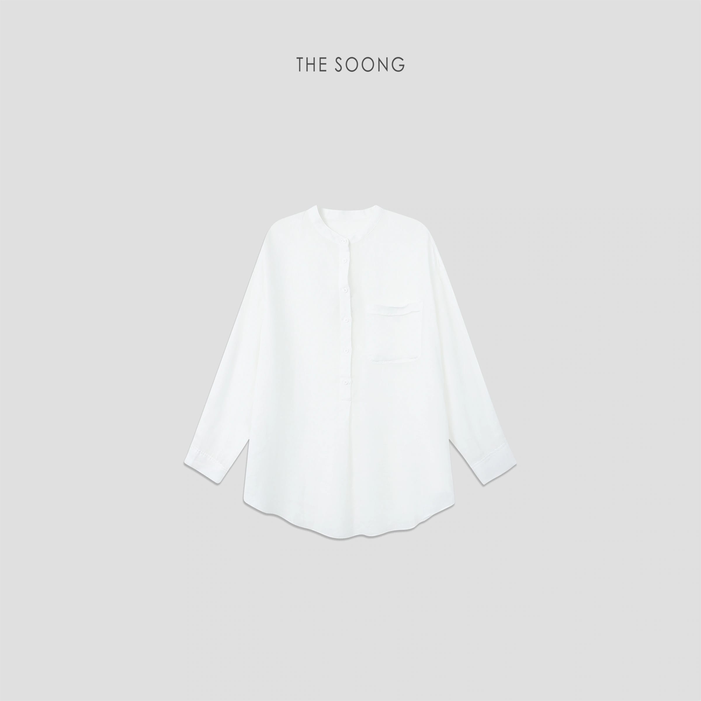 100% Linen Stone-Washed Relaxed Long-Sleeve Shirt