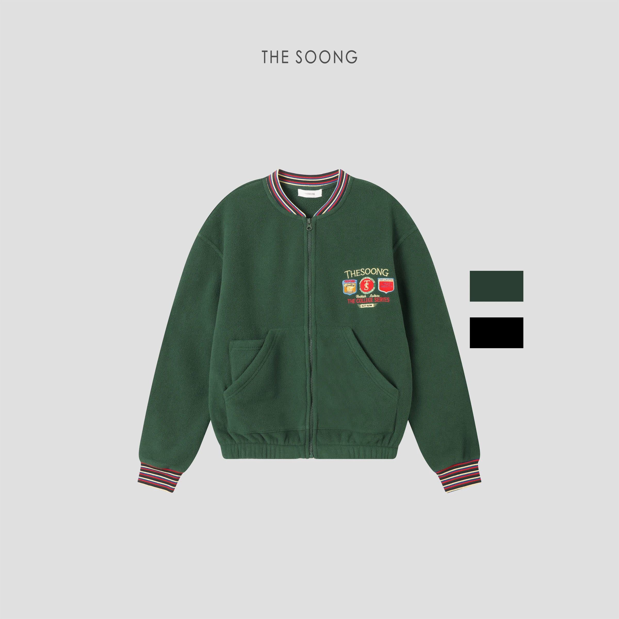 Oxford Jacket 90s Vintage Collection Retro Color-Block Zip Fleece Jacket