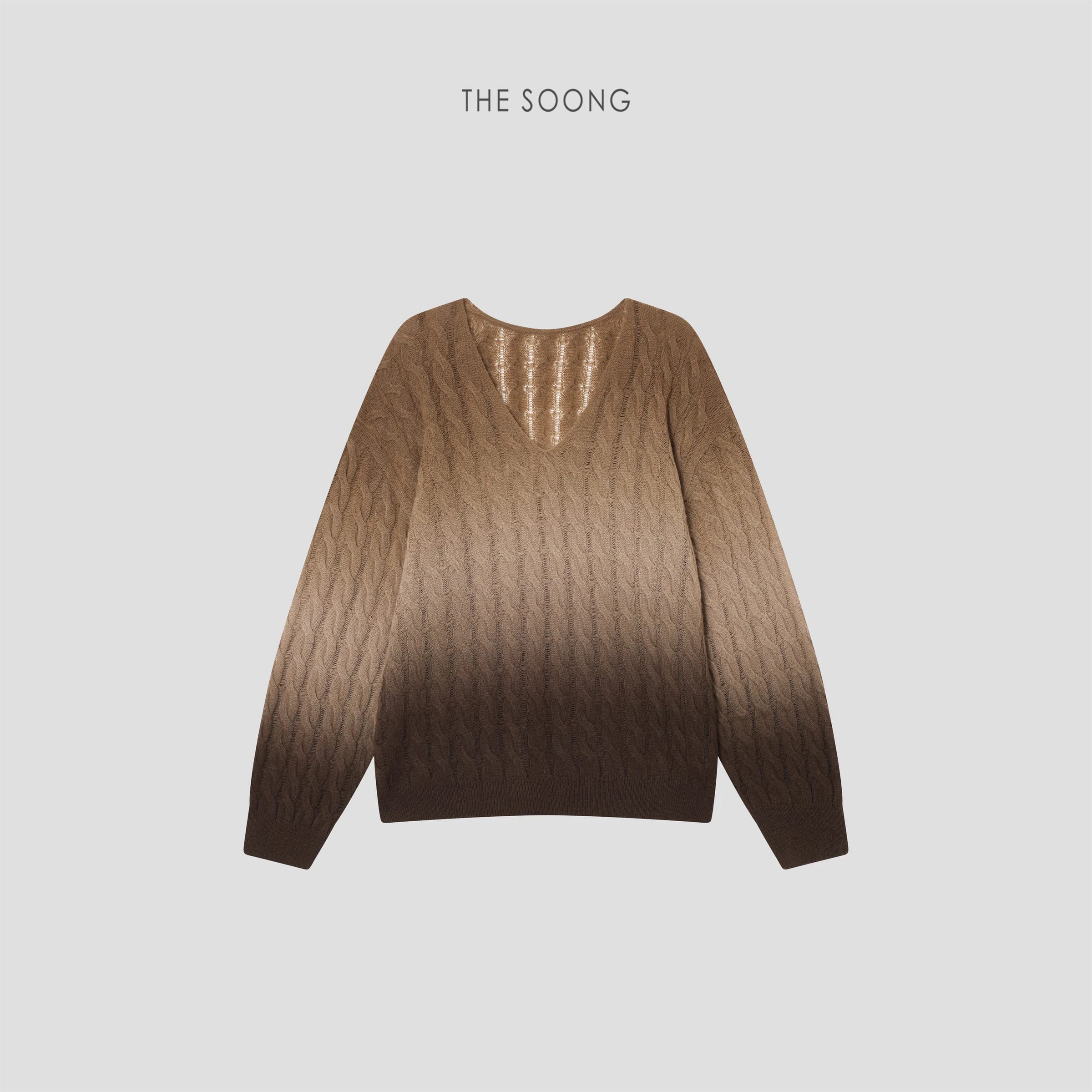 Classic Vintage Airy Cashmere-Blend V-Neck Knit Sweater