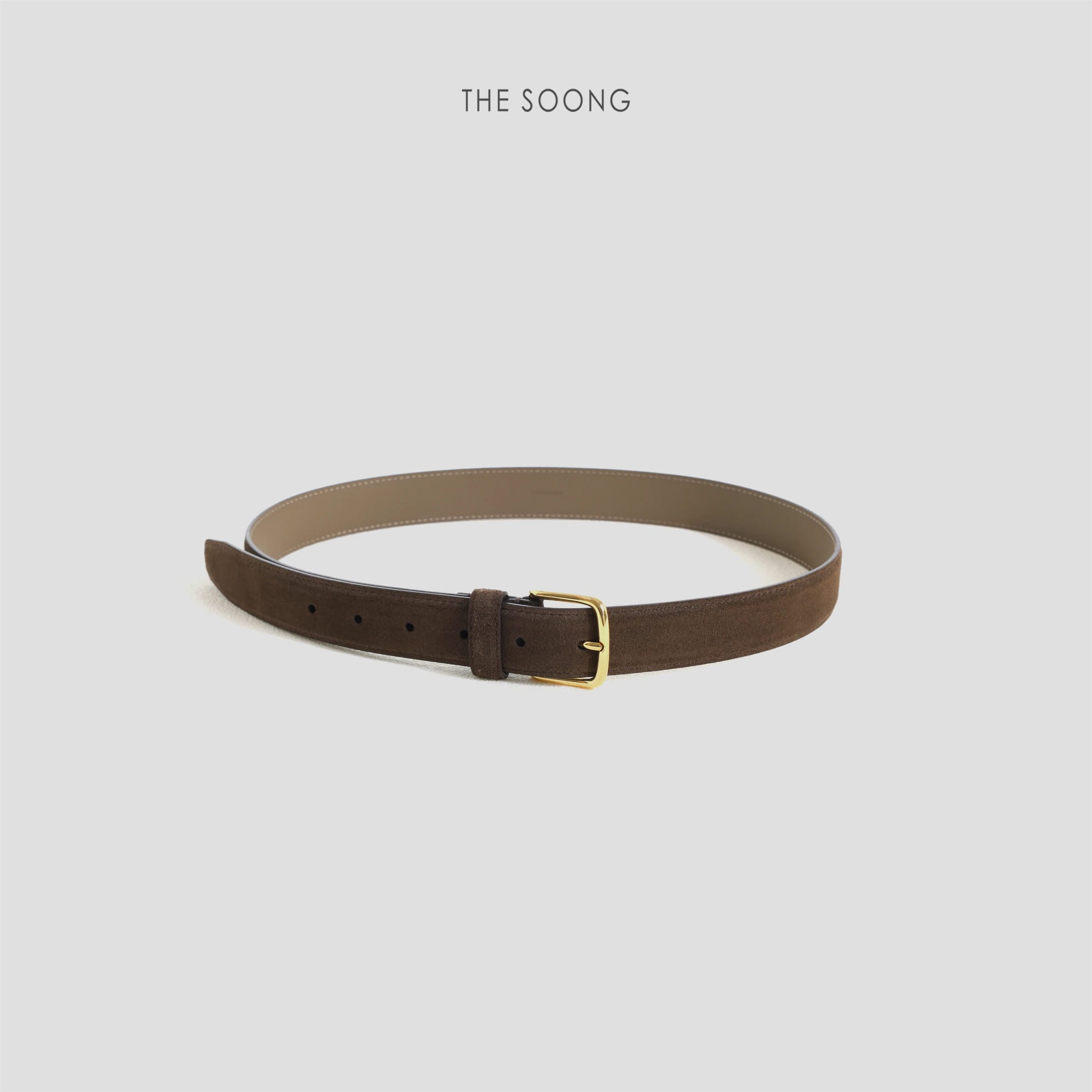 Vintage Calfskin Suede Pin Buckle Leather Belt 8800