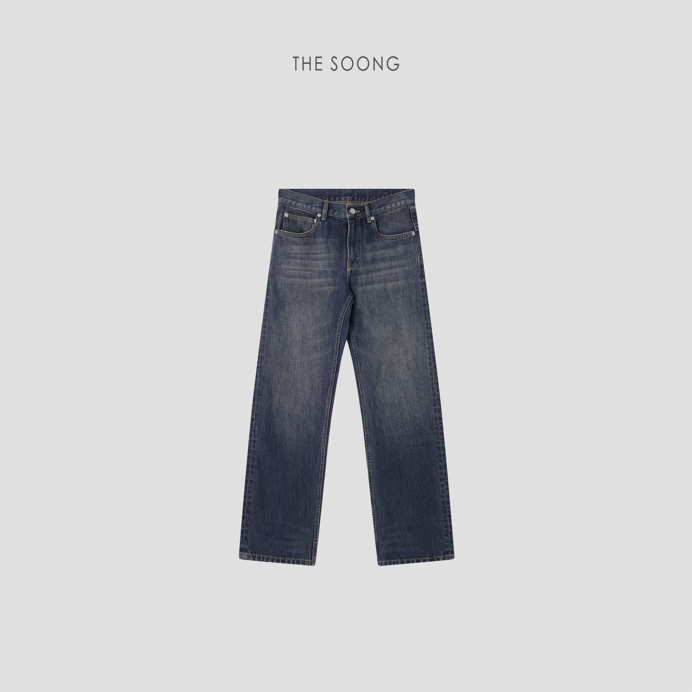 Butt-Lifting Mid-Rise Non-Stretch Zip Straight Jeans