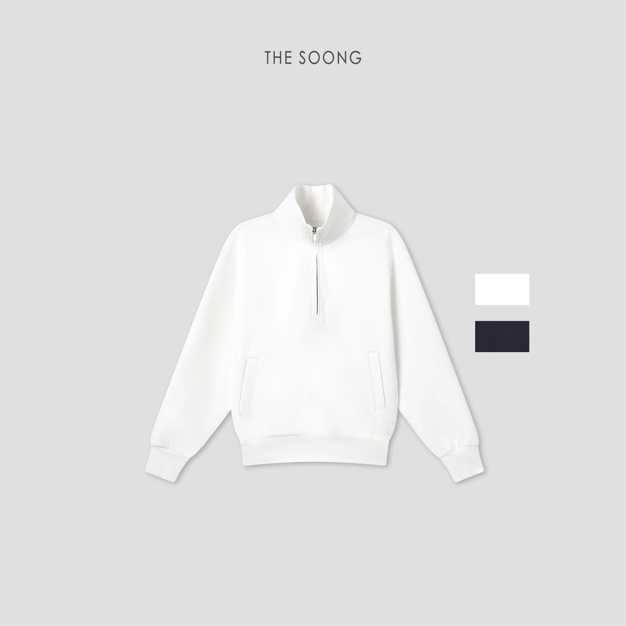THESOONG “Cloud Luxe” ストレッチ コットンブレンド ハーフジップスウェット - 9387