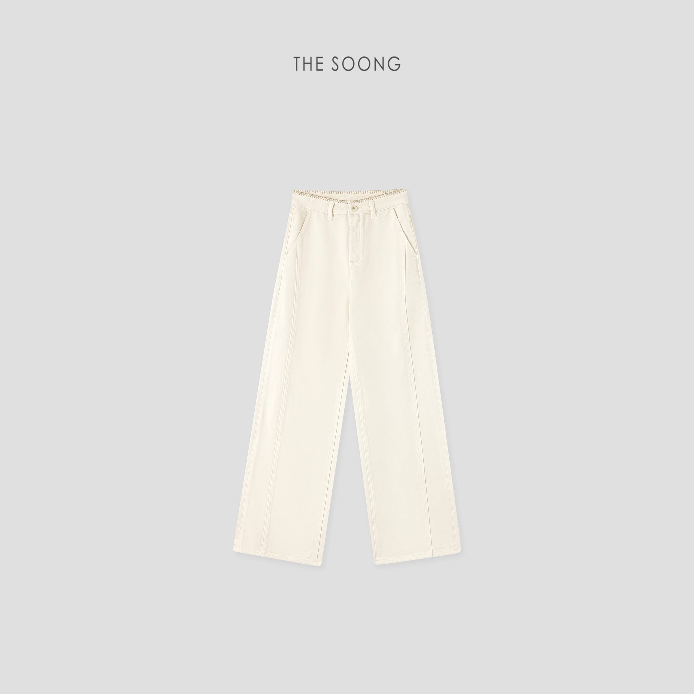 Bud-Flower High-Density Sanded 11.5oz Washed Linear-Drape Jeans