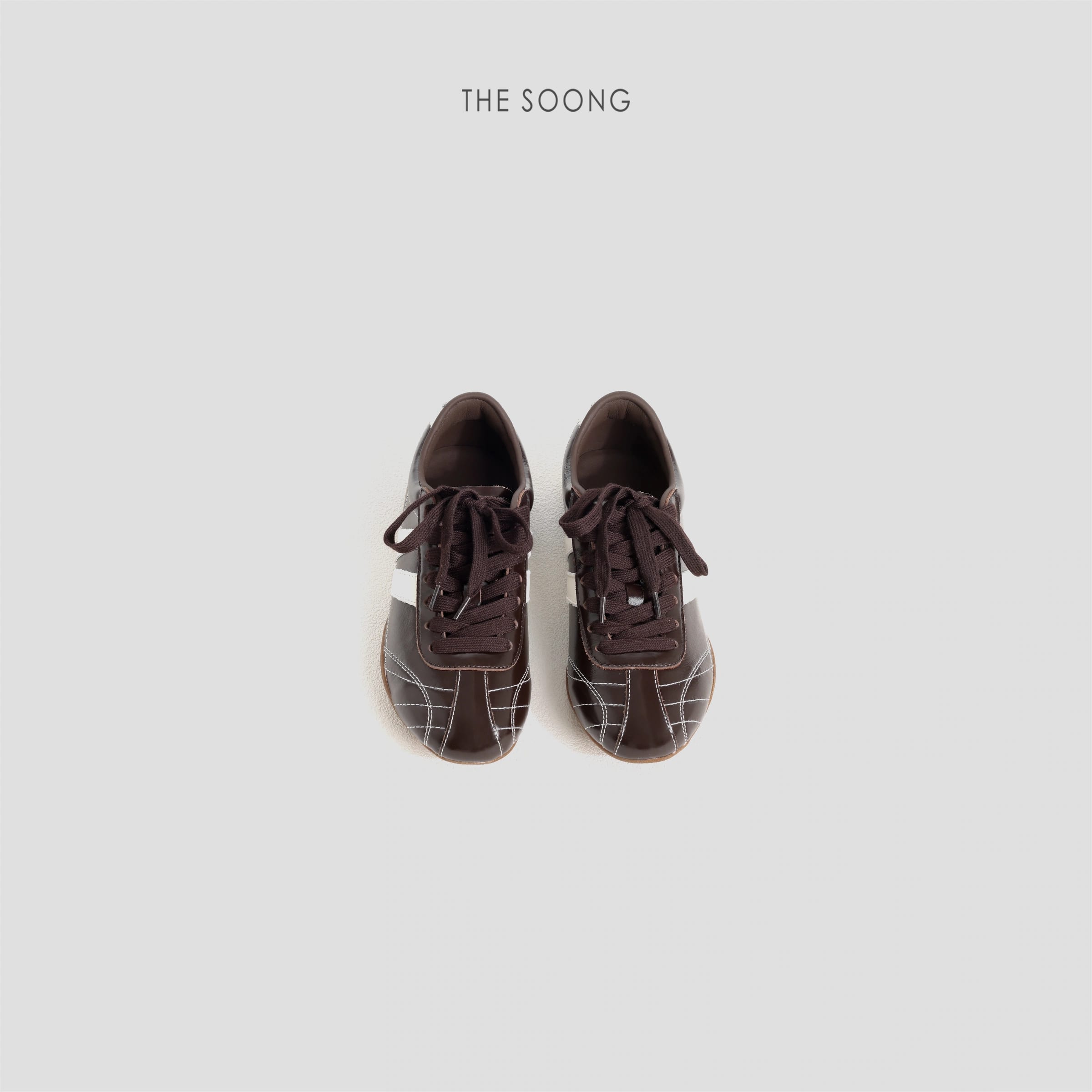 Mocha Brown Glossy Soft Leather Trainers