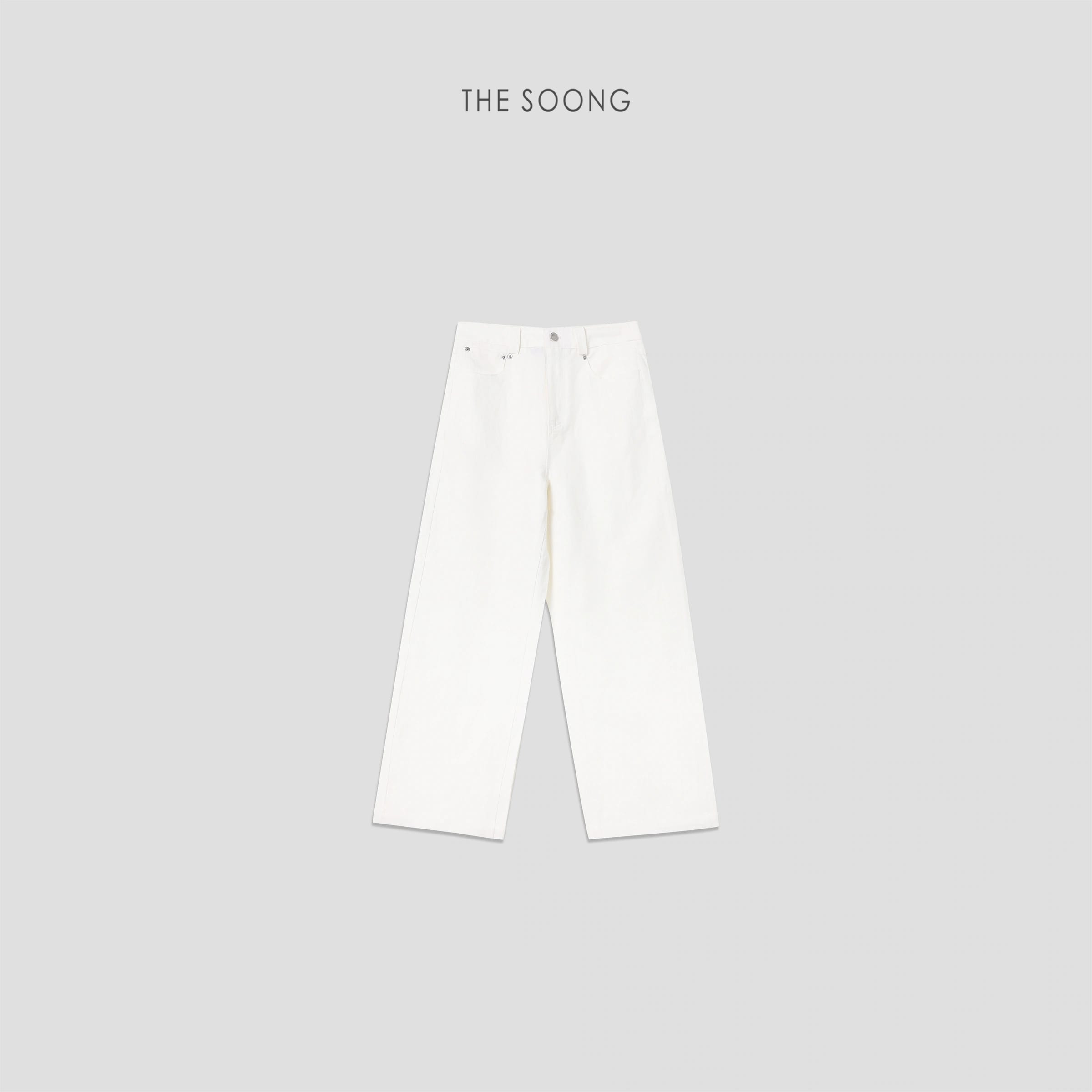 Fresh White Mid-Rise Relaxed Straight-Leg Jeans