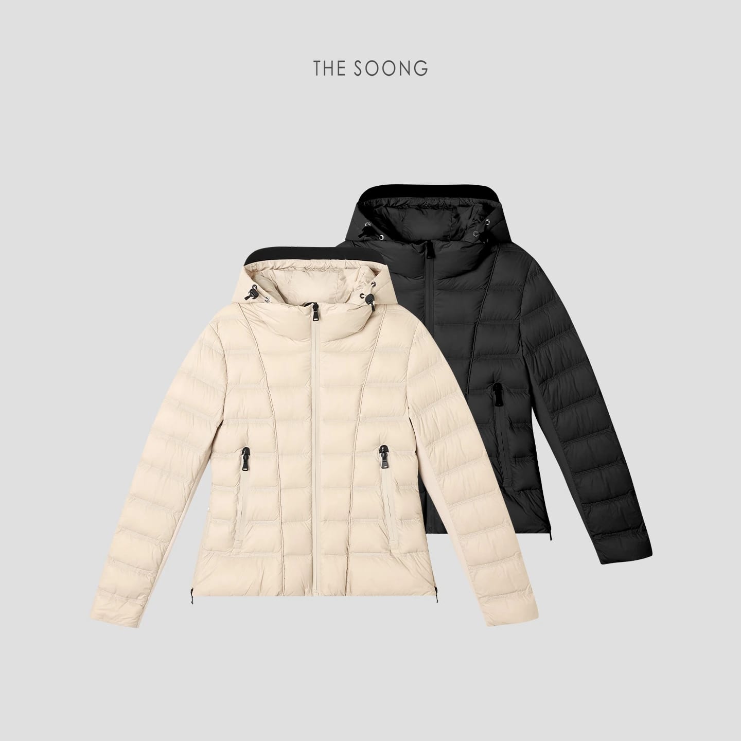 Slim Waist 90% White Goose Down Lightweight Cropped Jacket