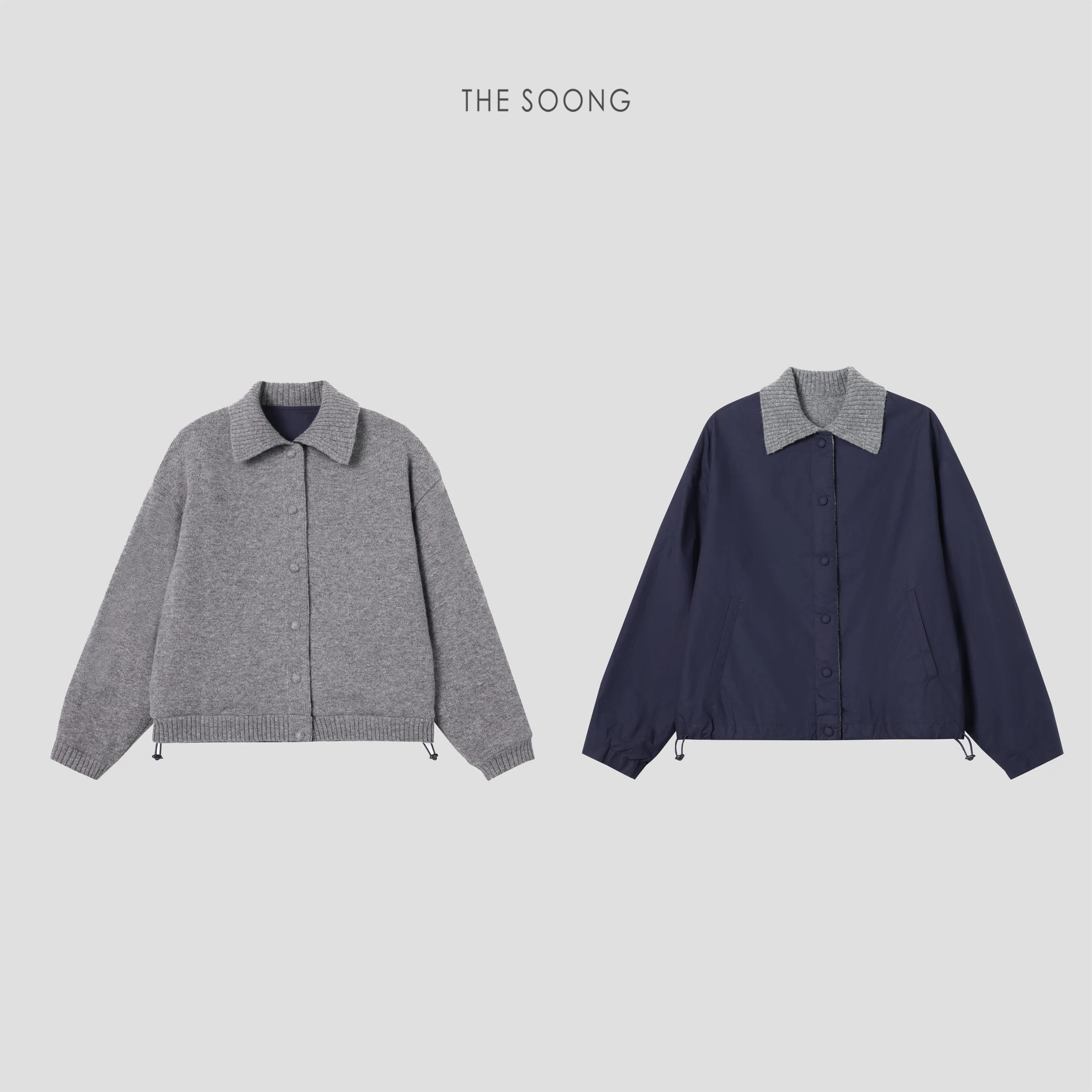 Reversible Jacket Autumn/Winter 100% Sheep Wool Versatile Lightweight Warm Cardigan Outerwear