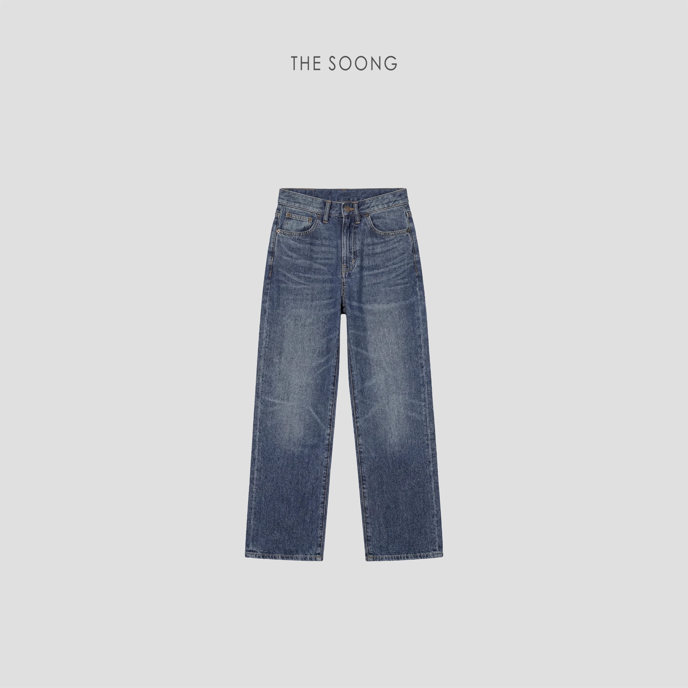 Acetate Tri-Blend Mid-Rise Straight Jeans