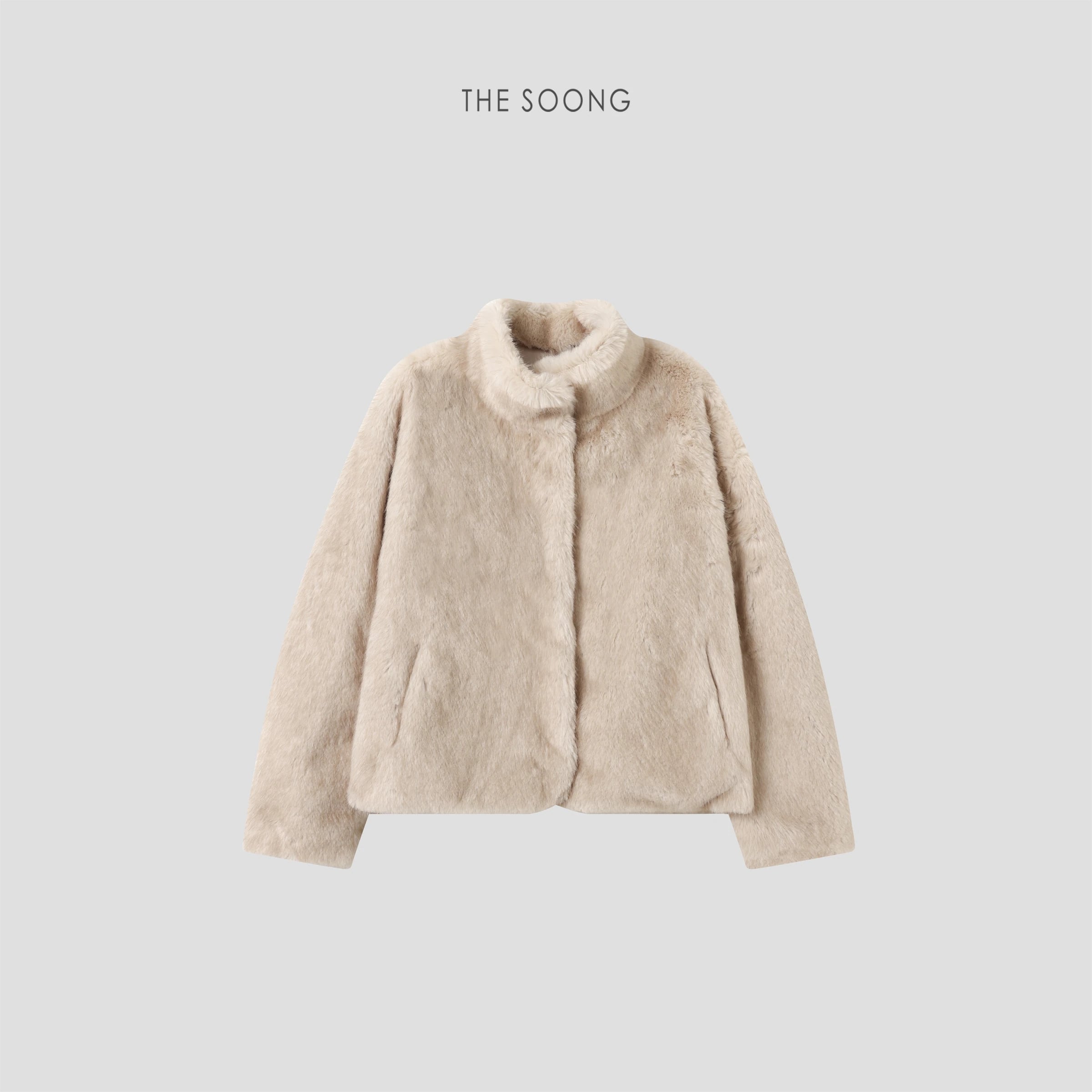 Women's Cream Jacket | Classic Lightweight Relaxed Stand-Collar Jacket