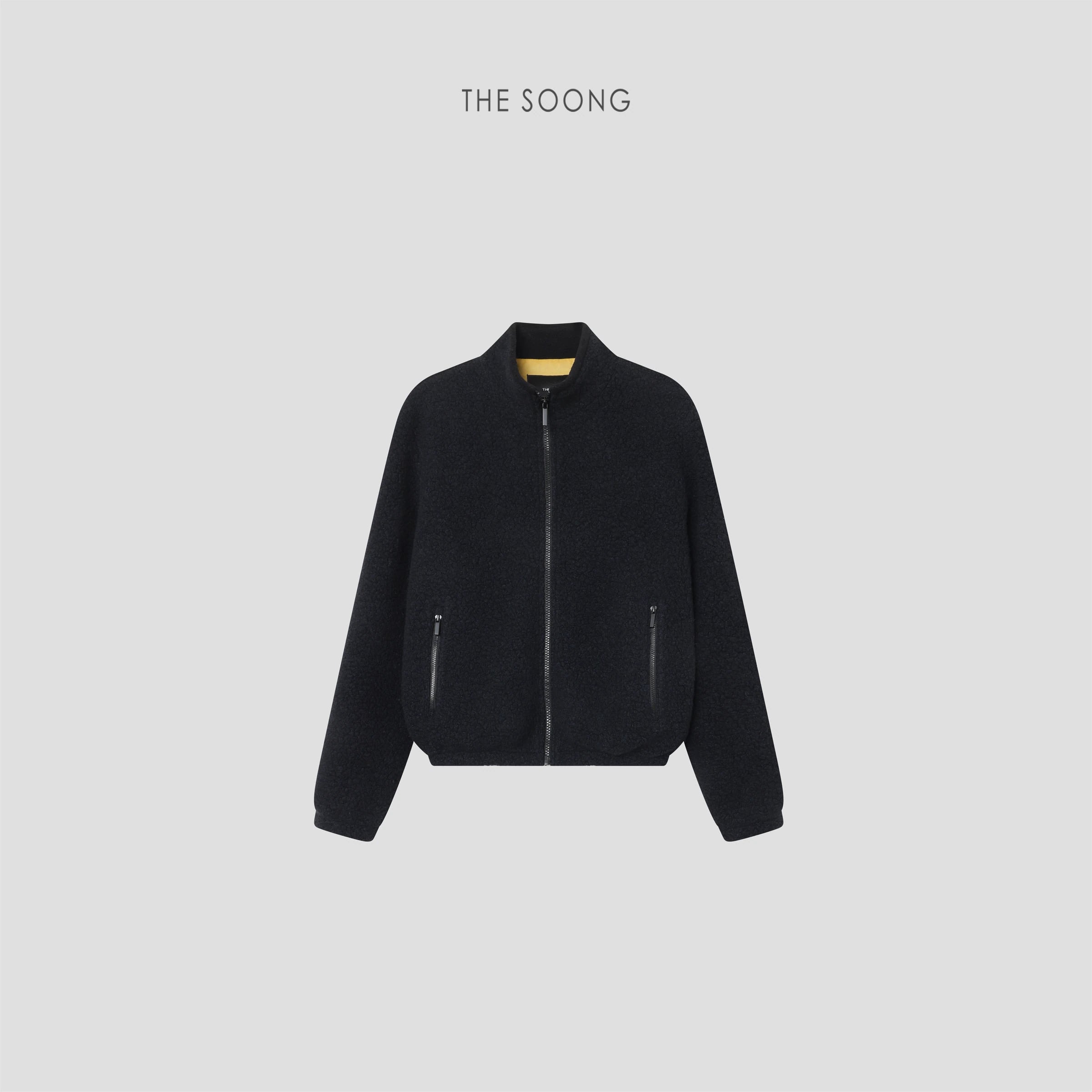Wool-Blend Stand-Collar Jacket