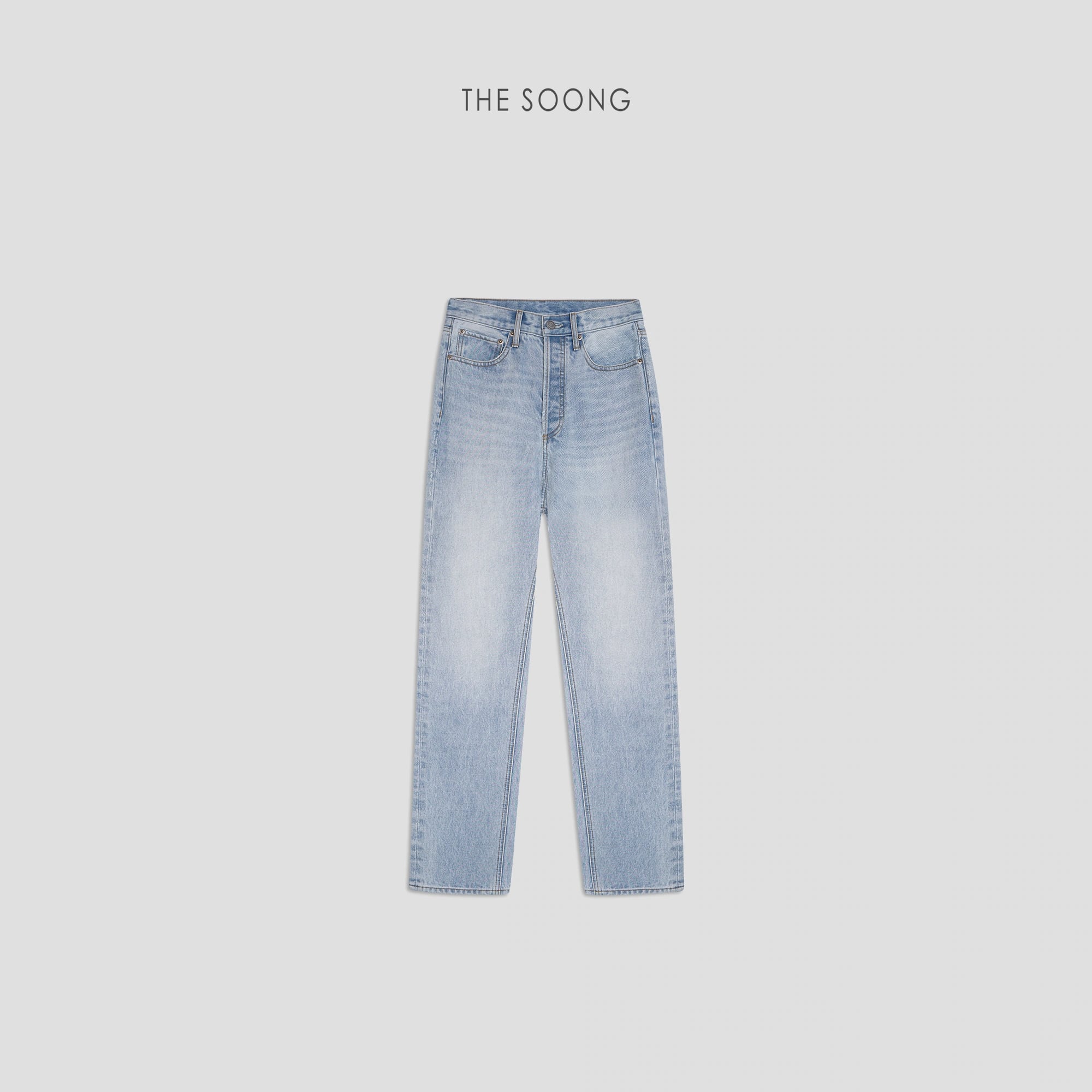 90s Vintage Stonewashed High-Waist Tapered Jeans