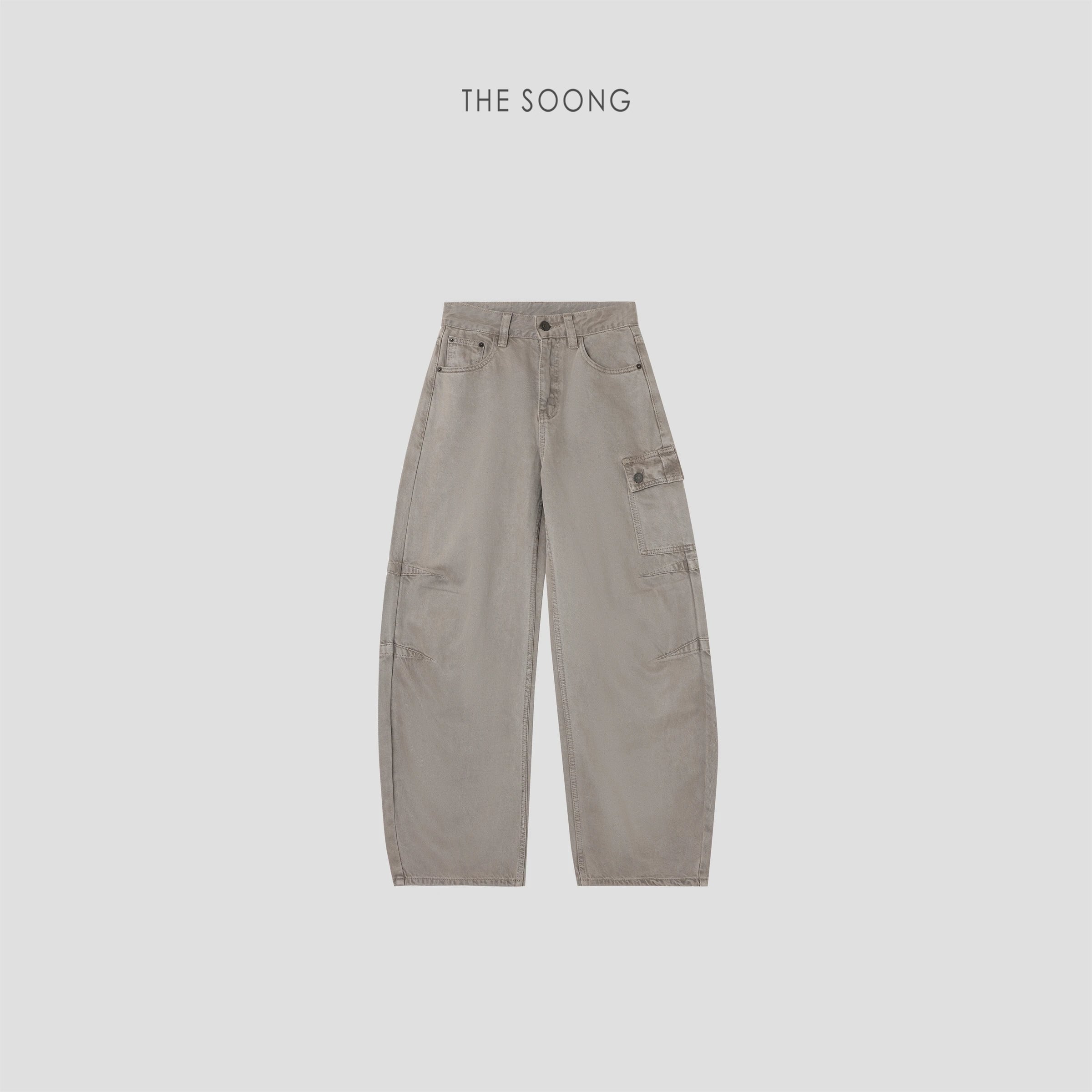 Palm Cargo Pants — American Vintage Lightweight Mid-Rise Zip-Fly Non-Stretch Utility Jeans for Women