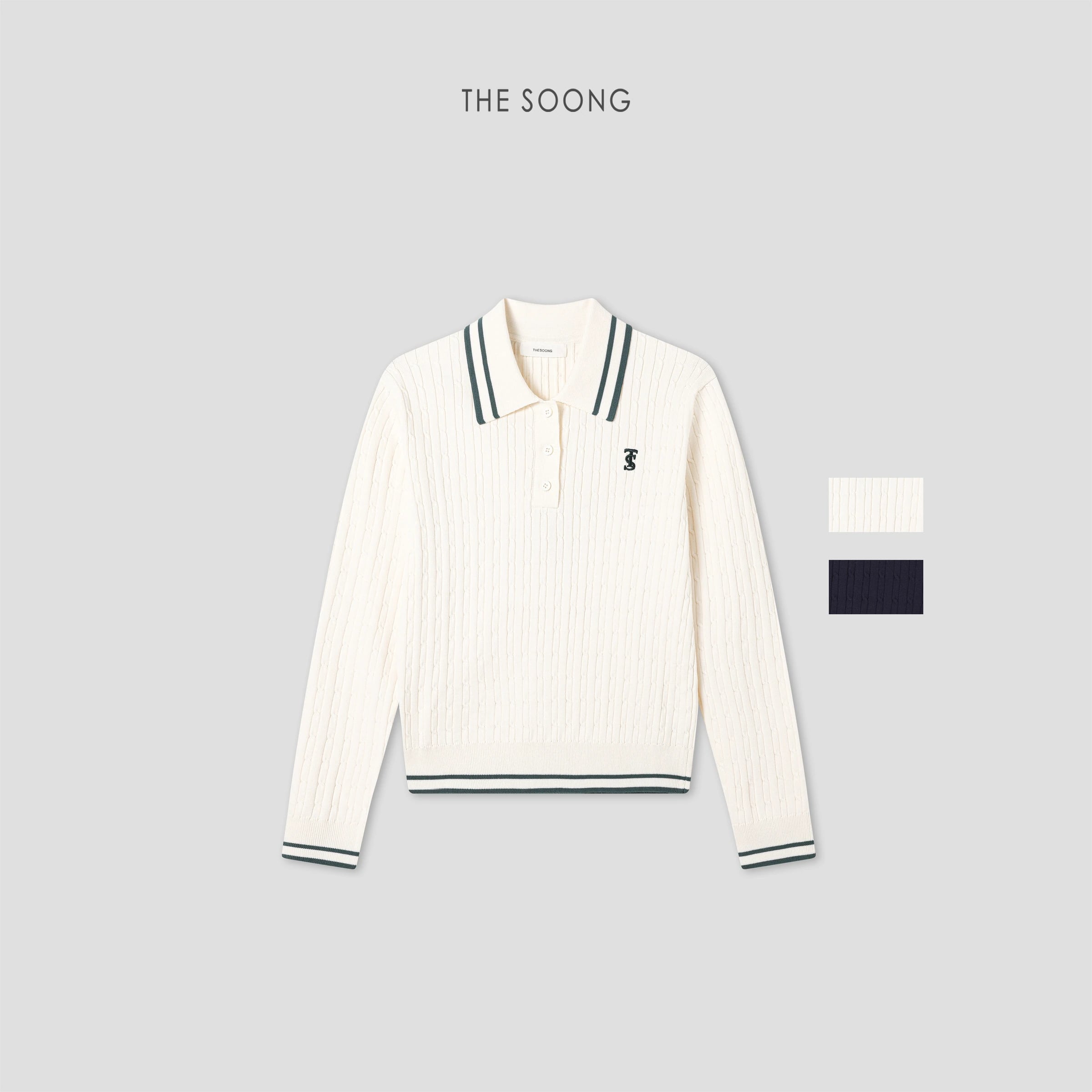 Wimbledon Sweater: Classic Miu-Style Polo Knit Sweater