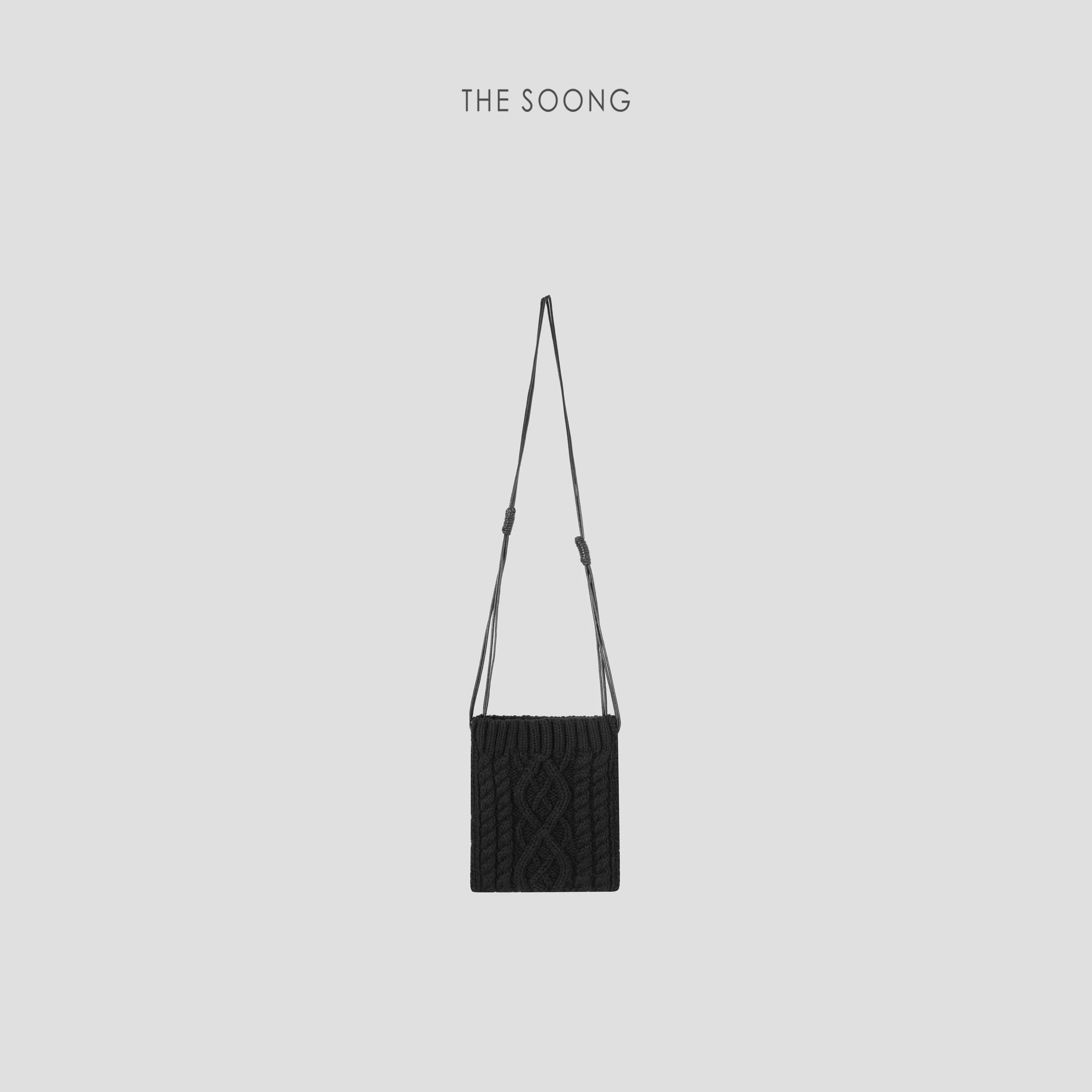 Handmade Cotton-Wool Blend Textured Knit Shoulder Bag