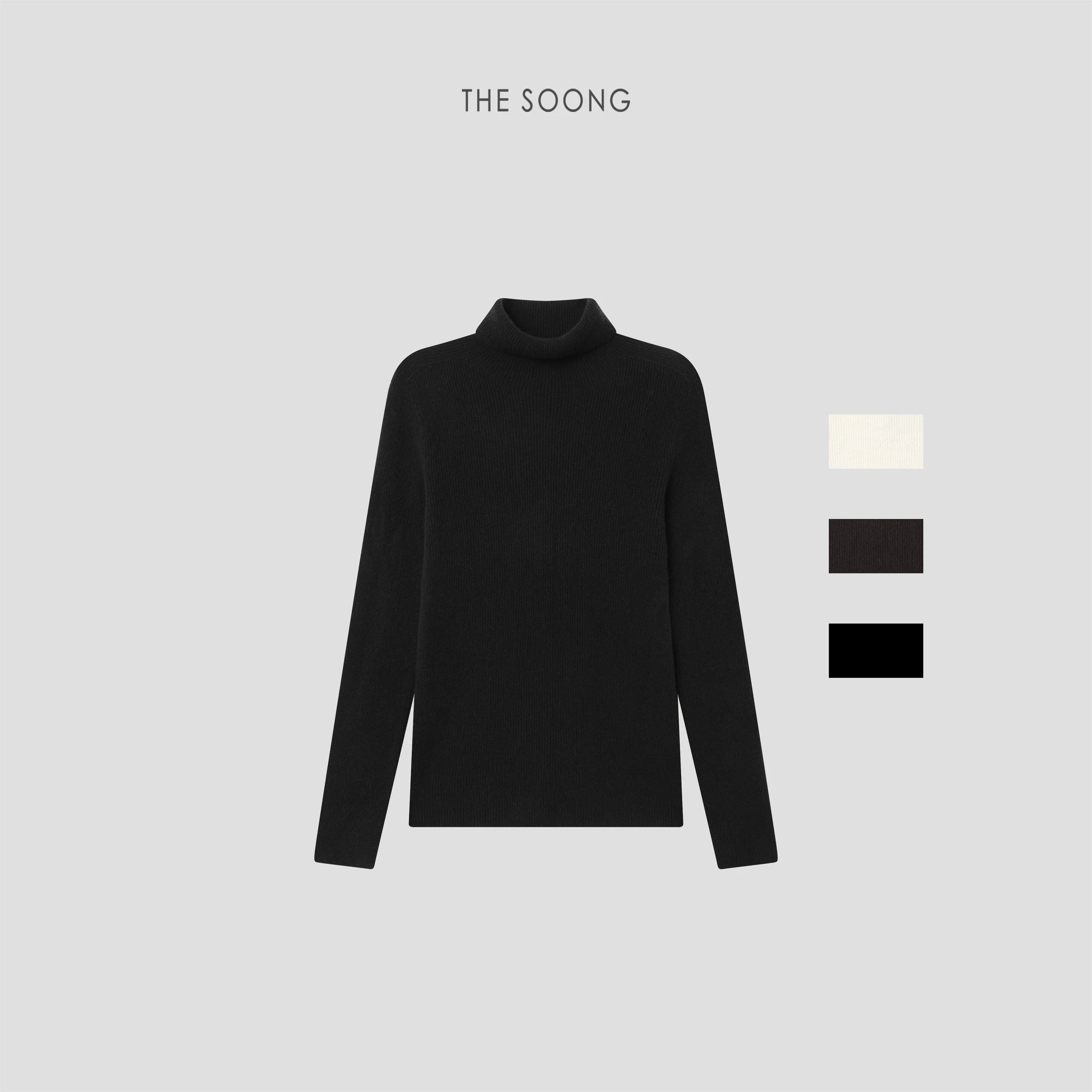 Cashmere Turtleneck Sweater, 100% Inner Mongolian Cashmere, Heavyweight Warmth, Vertical Rib Knit, Women's