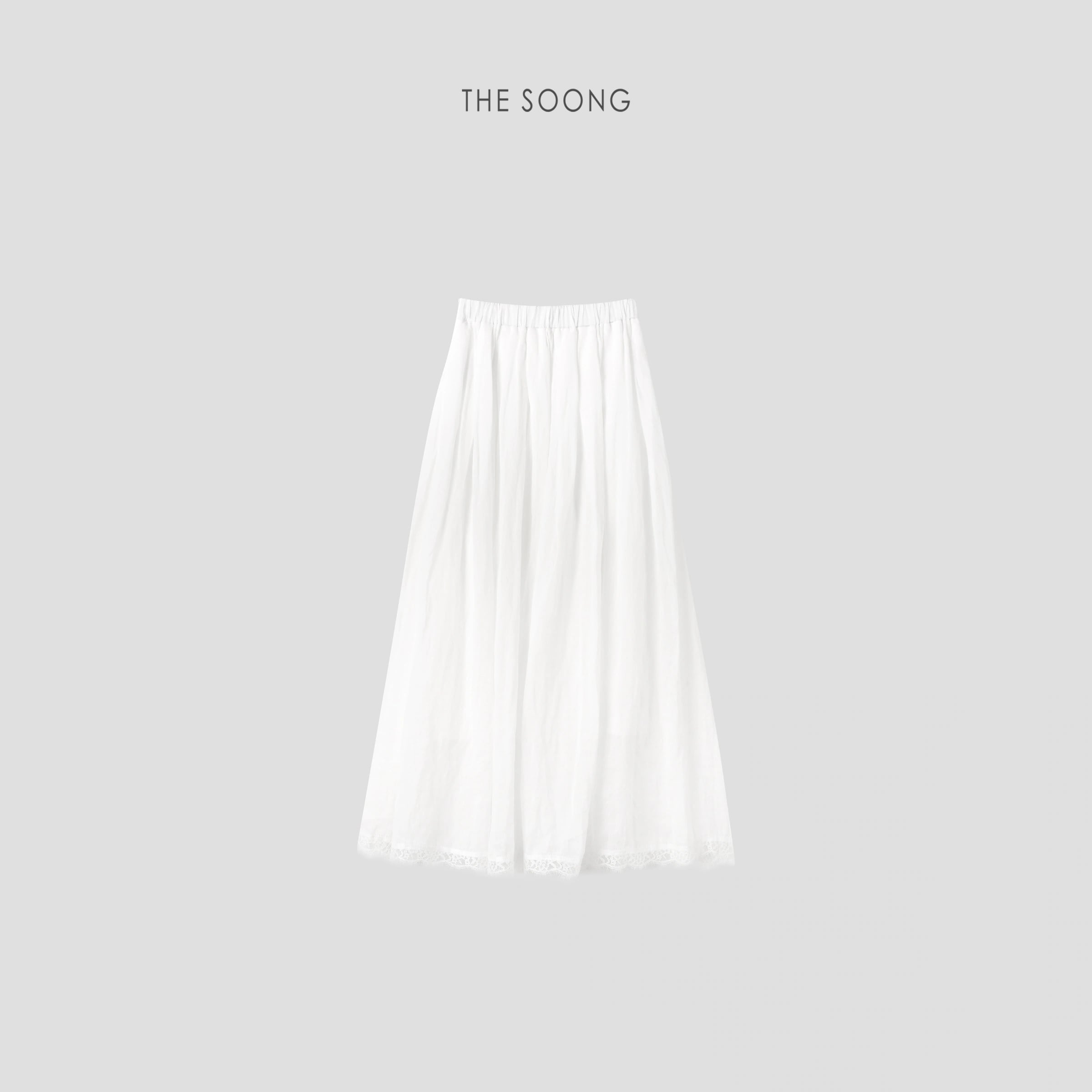 100% Ramie Woven Midi Skirt