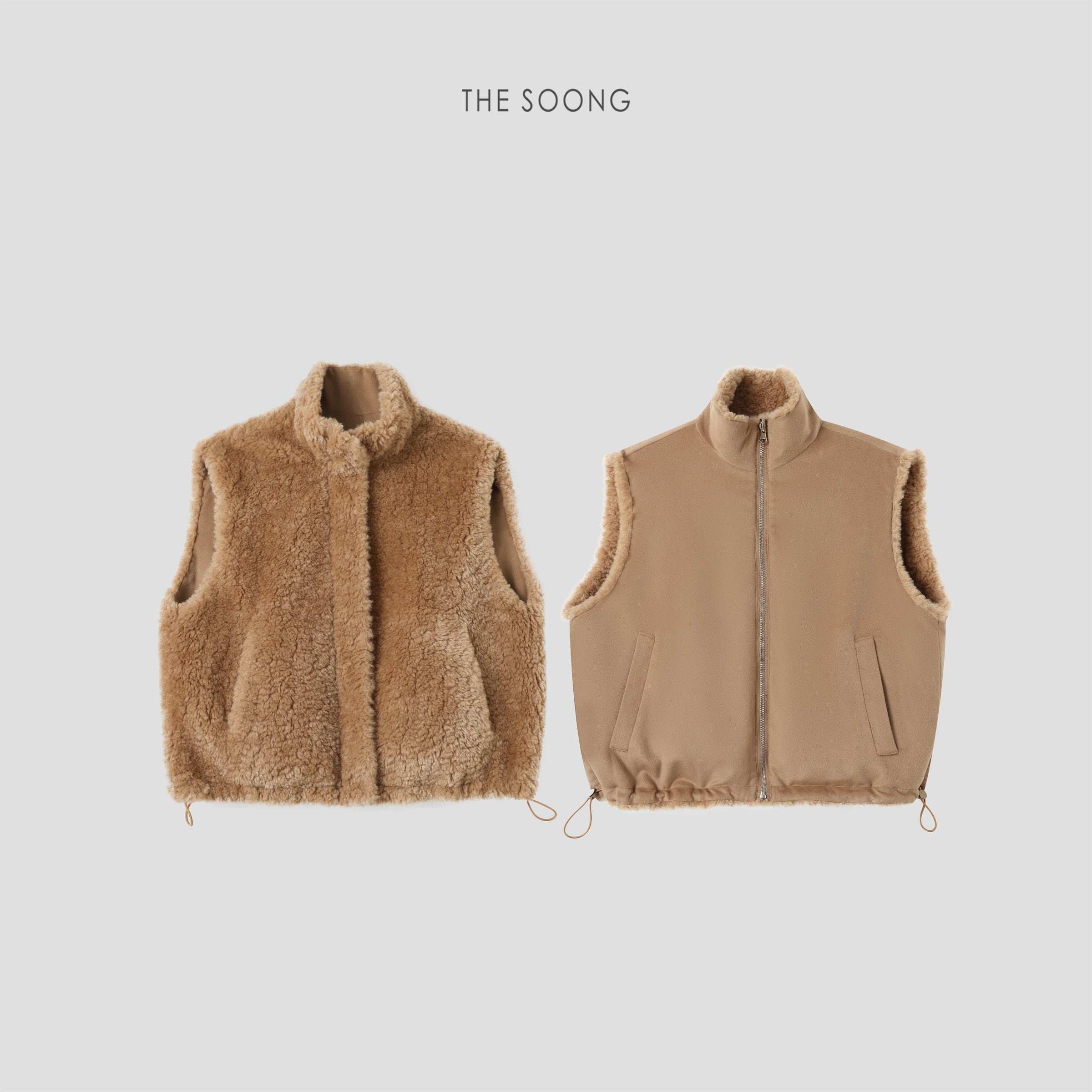 Cookie Ma New Reversible Wool-Blend Relaxed Vest Jacket for Women